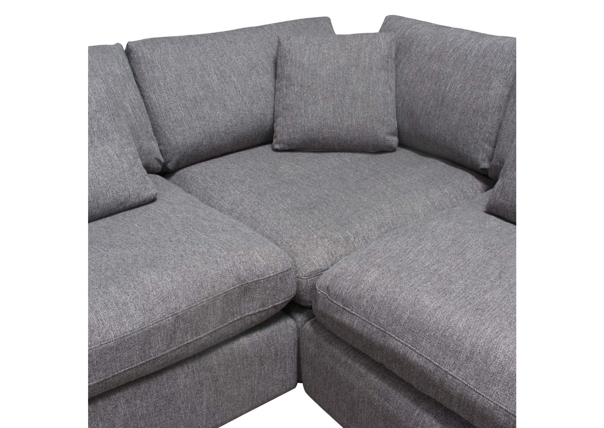 Arcadia 3pc Corner Sectional W/ Feather Down Seating In Grey Fabric image 7