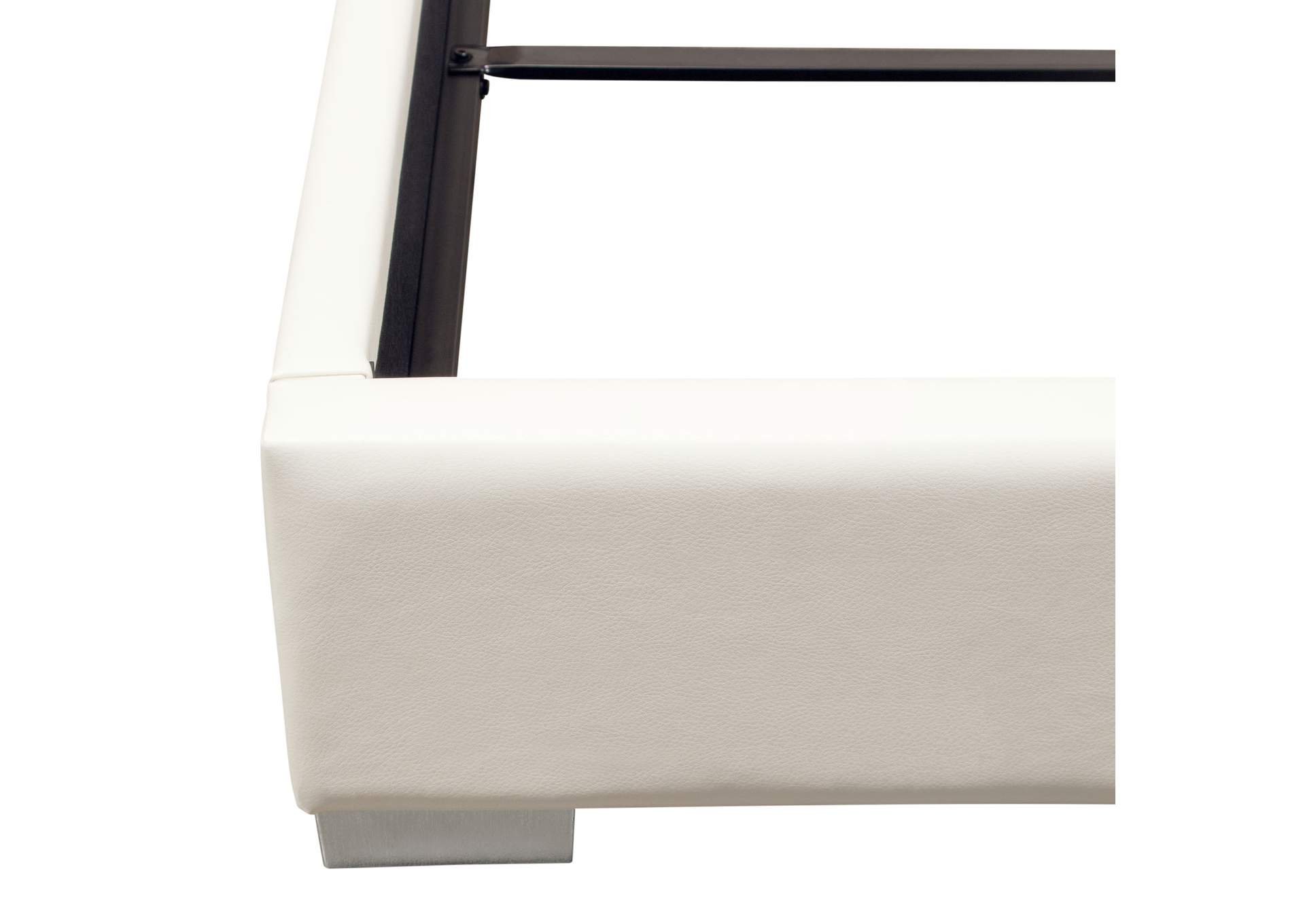Bardot Channel Tufted Queen Bed In White Leatherette image 6