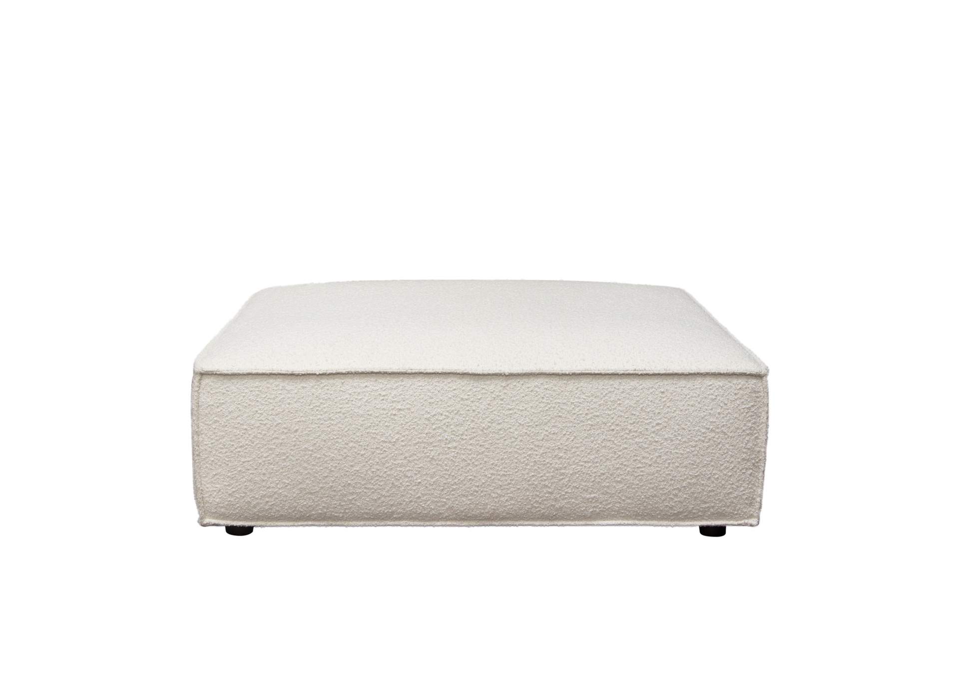 Cara Square Modular Lounger In Ivory Boucle Fabric W/ Moveable, Non-skid Backrest image 3