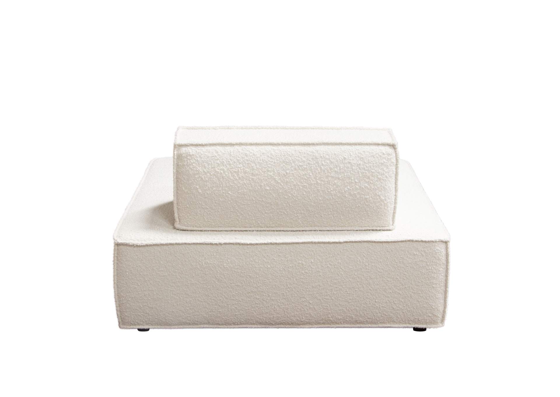 Cara Square Modular Lounger In Ivory Boucle Fabric W/ Moveable, Non-skid Backrest image 8