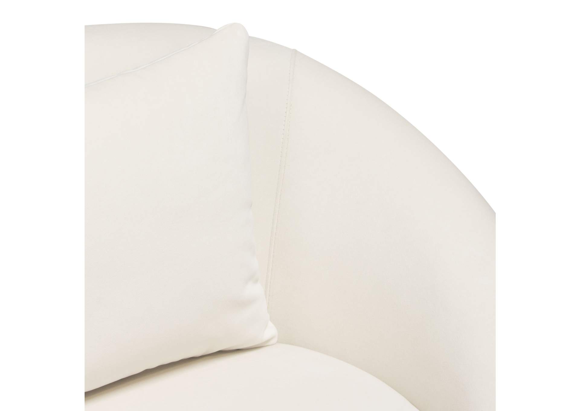 Celine Swivel Accent Chair In Light Cream Velvet W/ Brushed Gold Accent Band image 14