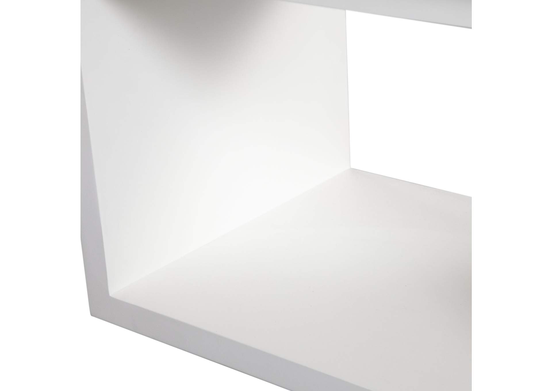 Encore Solid Mango Wood 1-drawer End Table In White Finish W/ Gold Metal Handle image 10