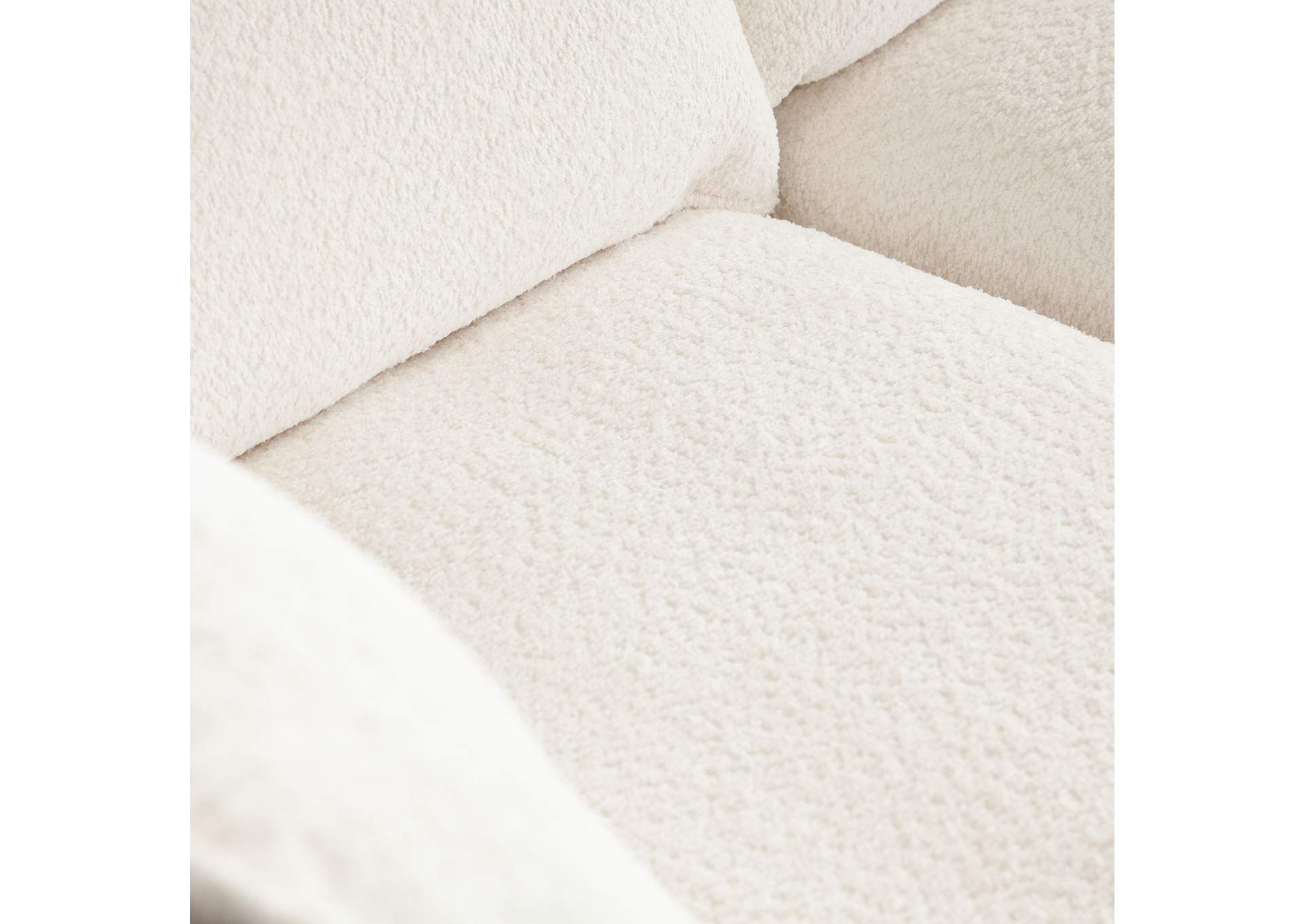 Ivy 3-piece Modular Sofa In White Faux Shearling W/ Feather Down Seating image 5