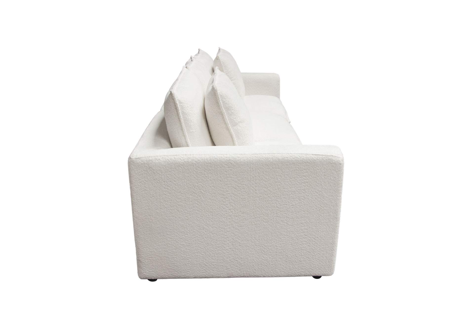 Ivy 3-piece Modular Sofa In White Faux Shearling W/ Feather Down Seating image 10