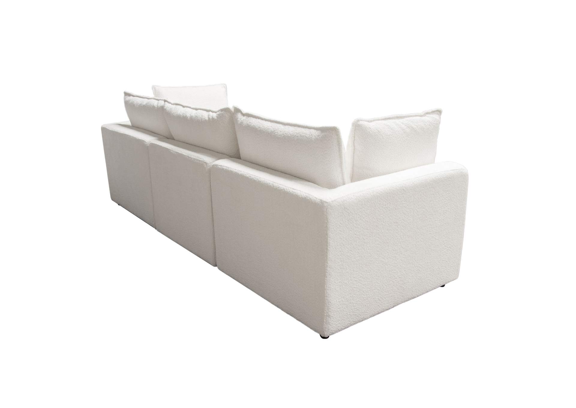 Ivy 3-piece Modular Sofa In White Faux Shearling W/ Feather Down Seating image 12