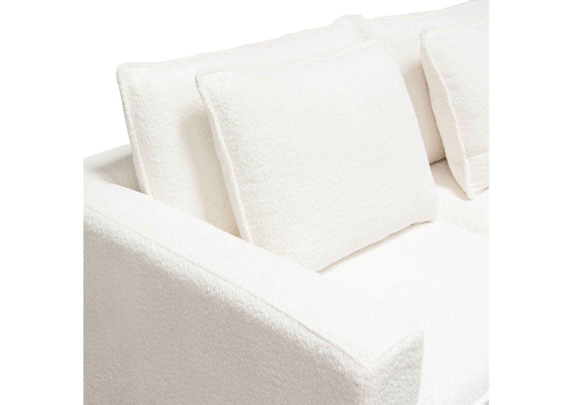 Ivy 3-piece Modular Sofa In White Faux Shearling W/ Feather Down Seating image 13