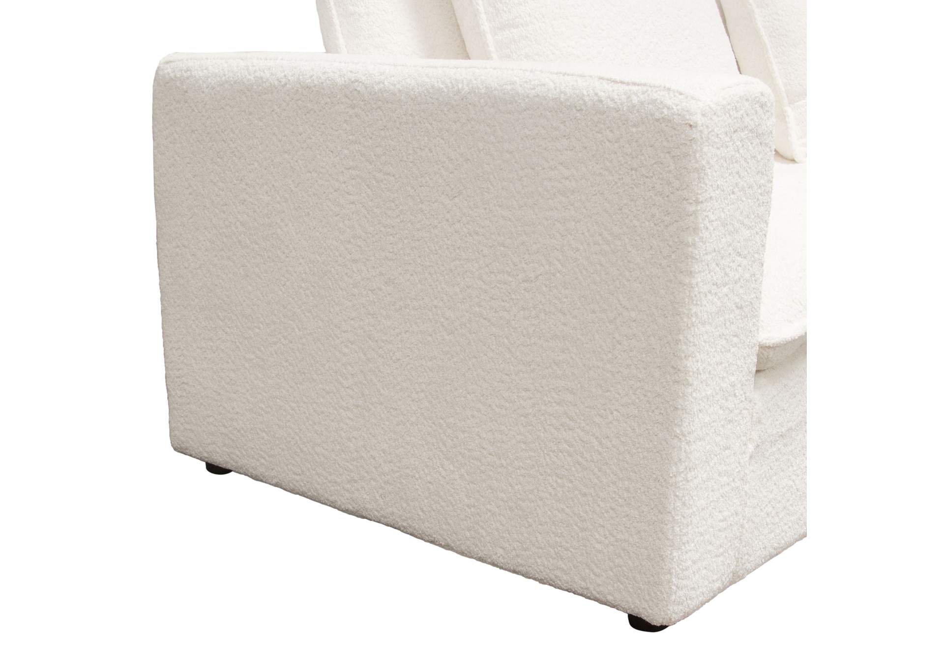 Ivy 3-piece Modular Sofa In White Faux Shearling W/ Feather Down Seating image 14