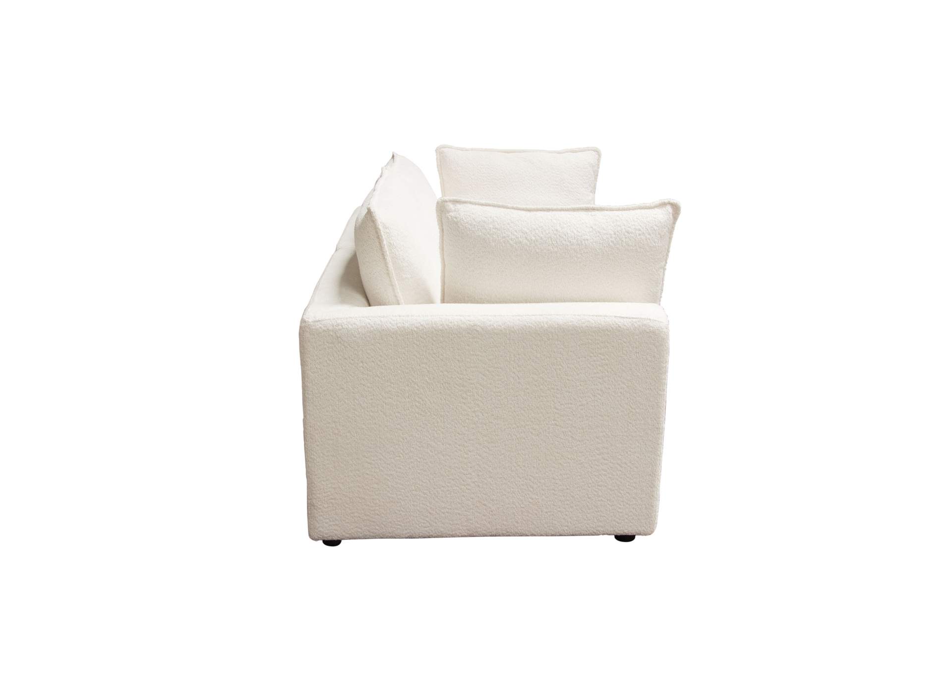 Ivy 2-piece Modular Sofa In White Faux Shearling W/ Feather Down Seating image 6