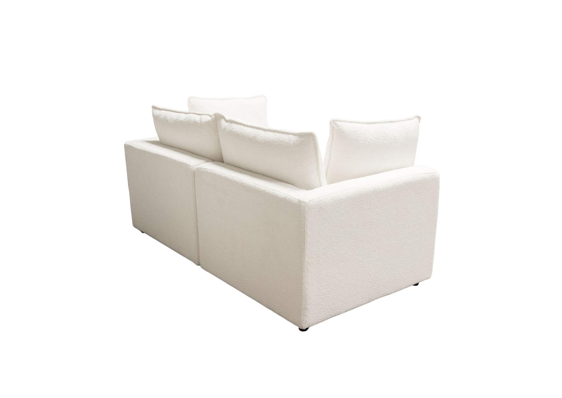 Ivy 2-piece Modular Sofa In White Faux Shearling W/ Feather Down Seating image 7