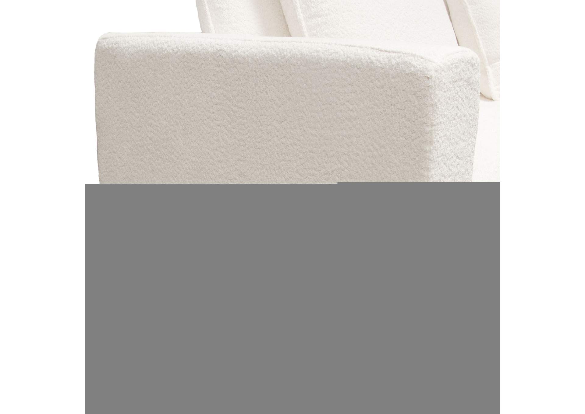Ivy 2-piece Modular Sofa In White Faux Shearling W/ Feather Down Seating image 10