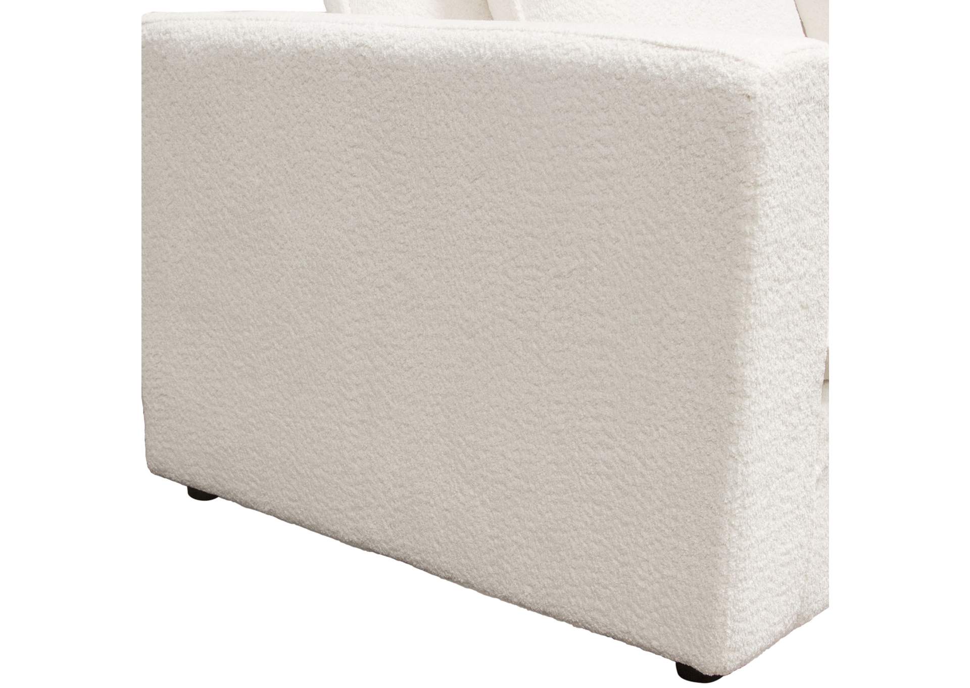 Ivy 7-piece Dual Chaise Sectional In White Faux Shearling W/ Feather Down Seating image 4