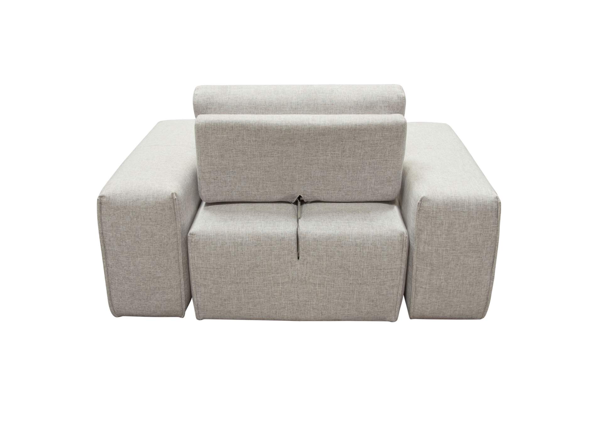 Jazz Modular 1-seater With Adjustable Backrest In Light Brown Fabric image 14