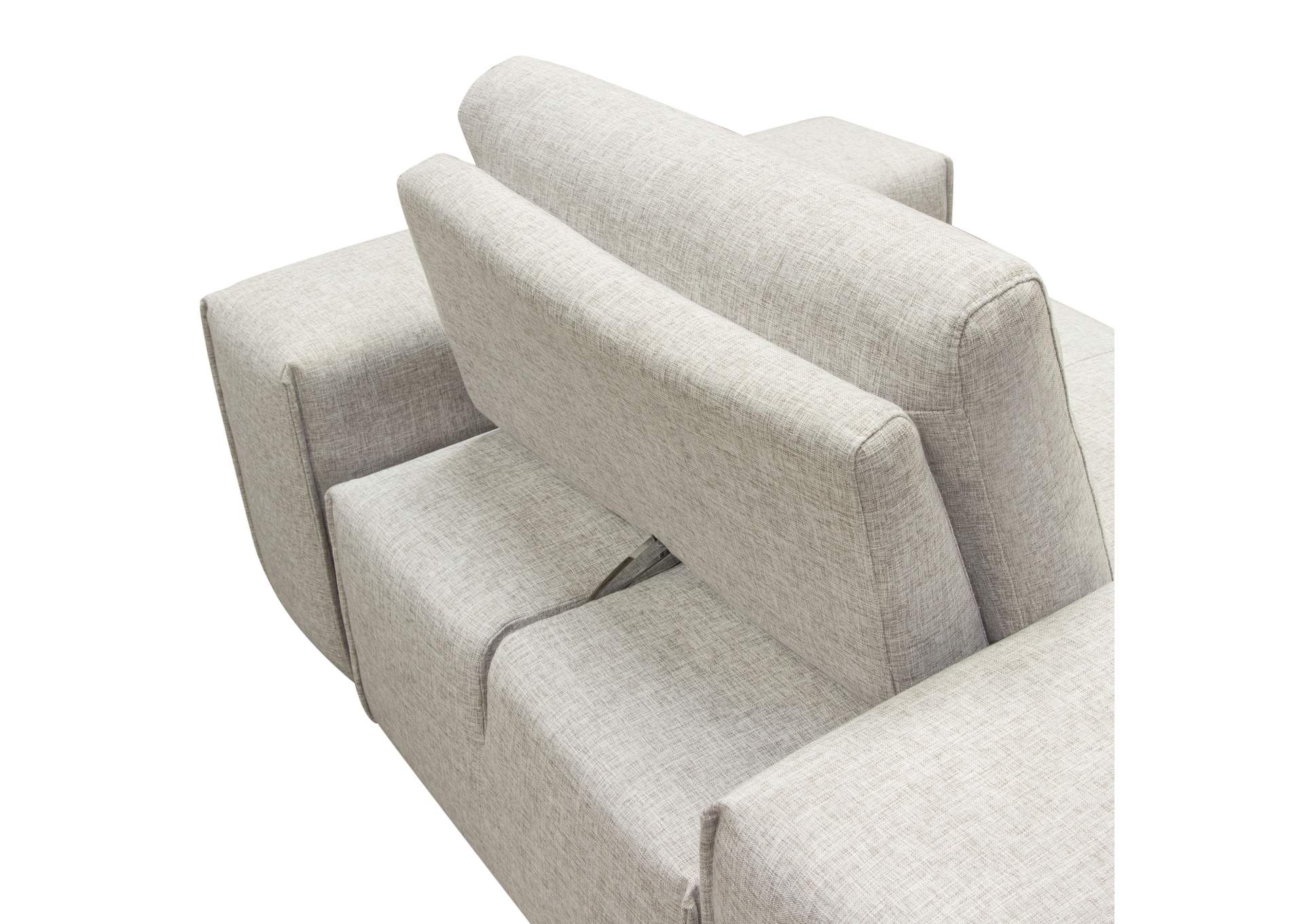 Jazz Modular 1-seater With Adjustable Backrest In Light Brown Fabric image 15