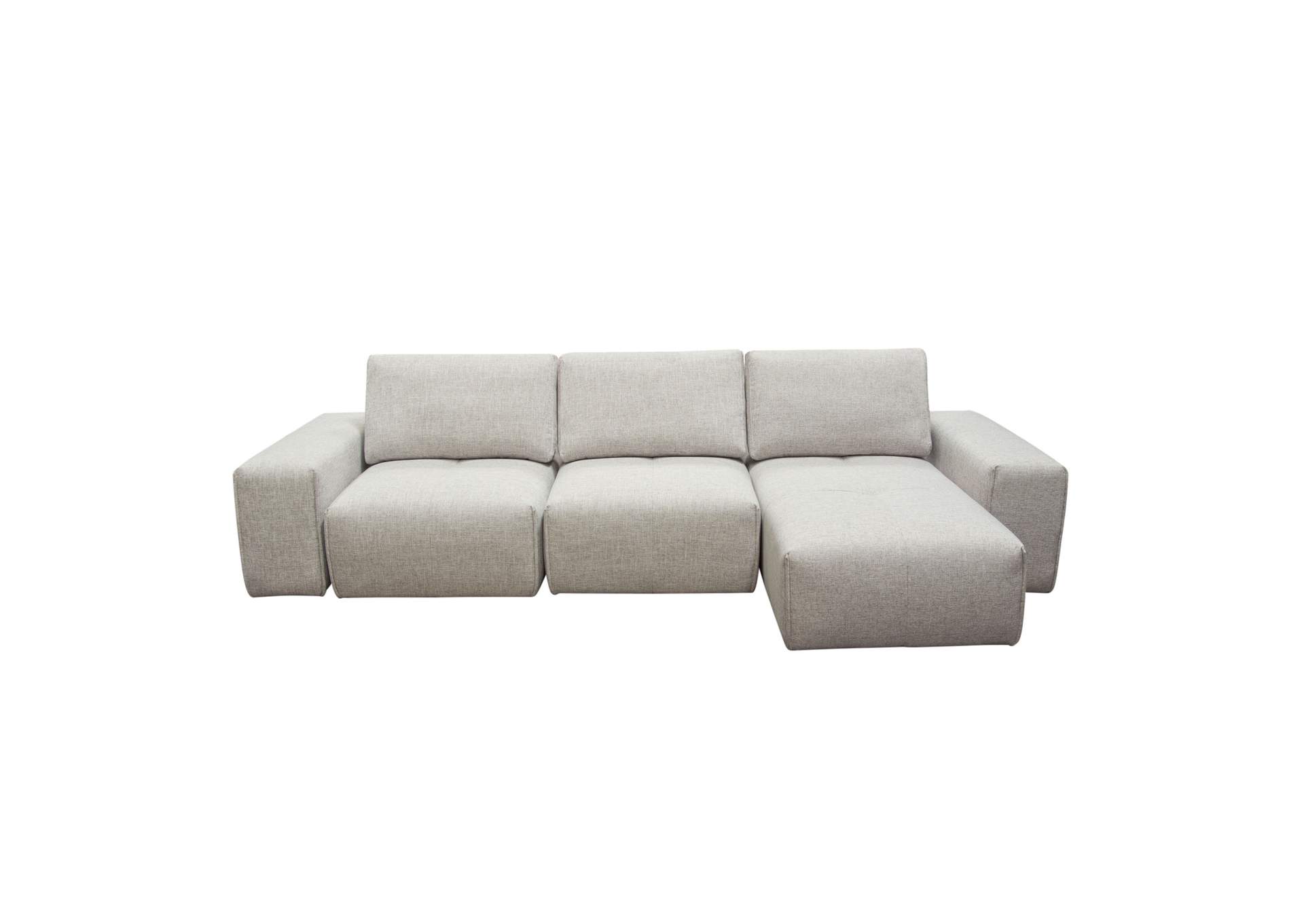 Jazz Modular 3-seater Chaise Sectional With Adjustable Backrests In Light Brown Fabric image 1