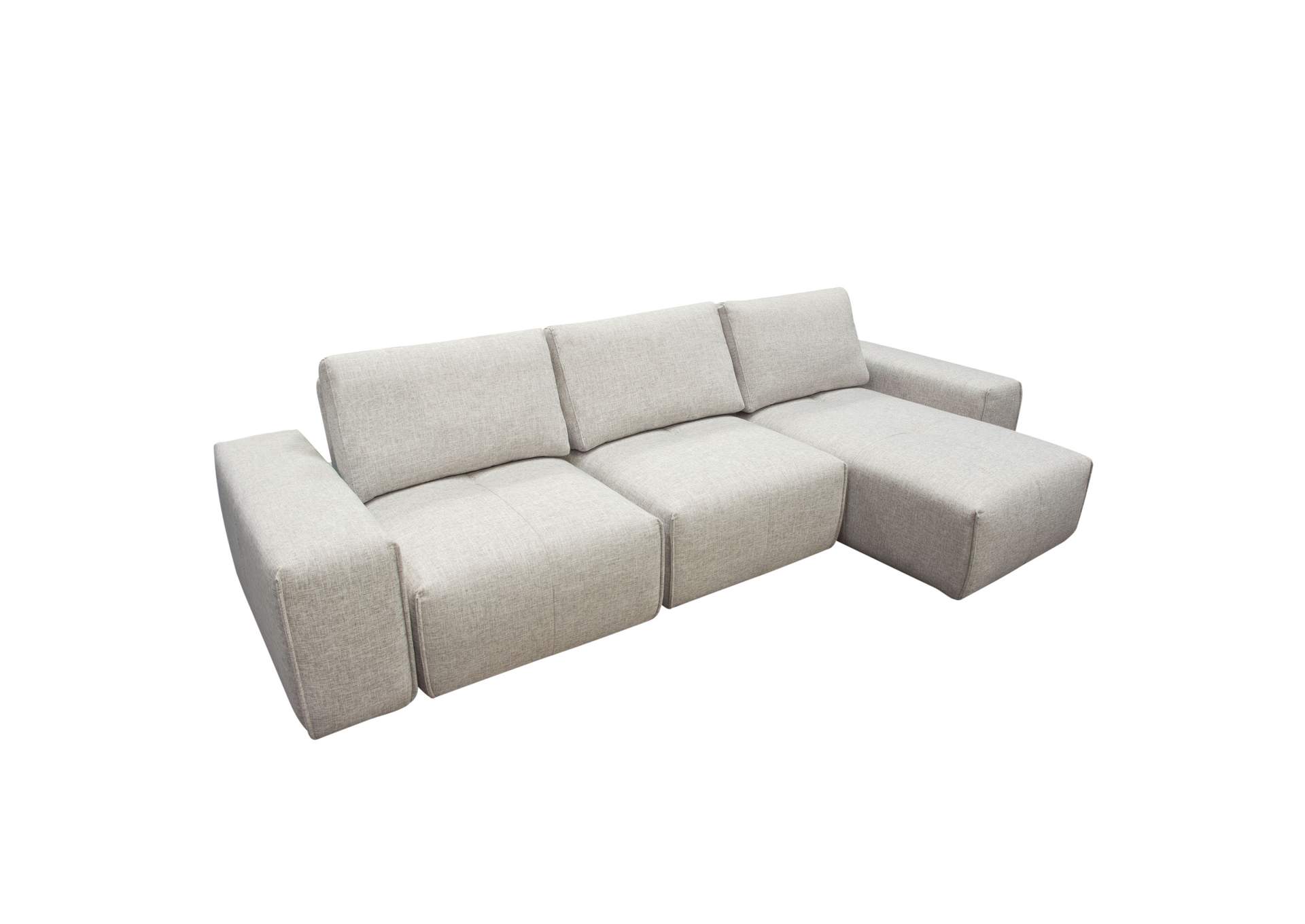 Jazz Modular 3-seater Chaise Sectional With Adjustable Backrests In Light Brown Fabric image 8