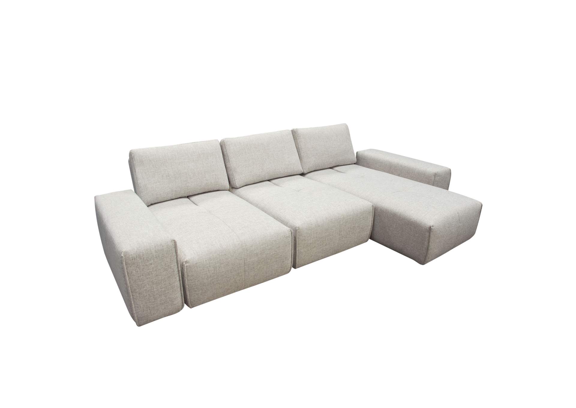 Jazz Modular 3-seater Chaise Sectional With Adjustable Backrests In Light Brown Fabric image 9