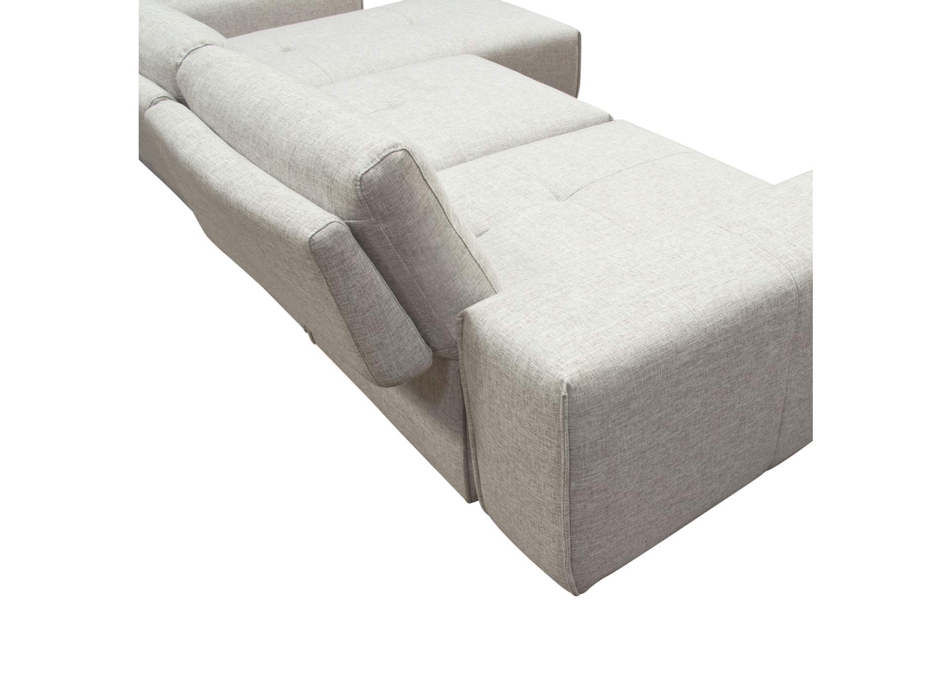 Jazz Modular 3-seater Chaise Sectional With Adjustable Backrests In Light Brown Fabric image 14