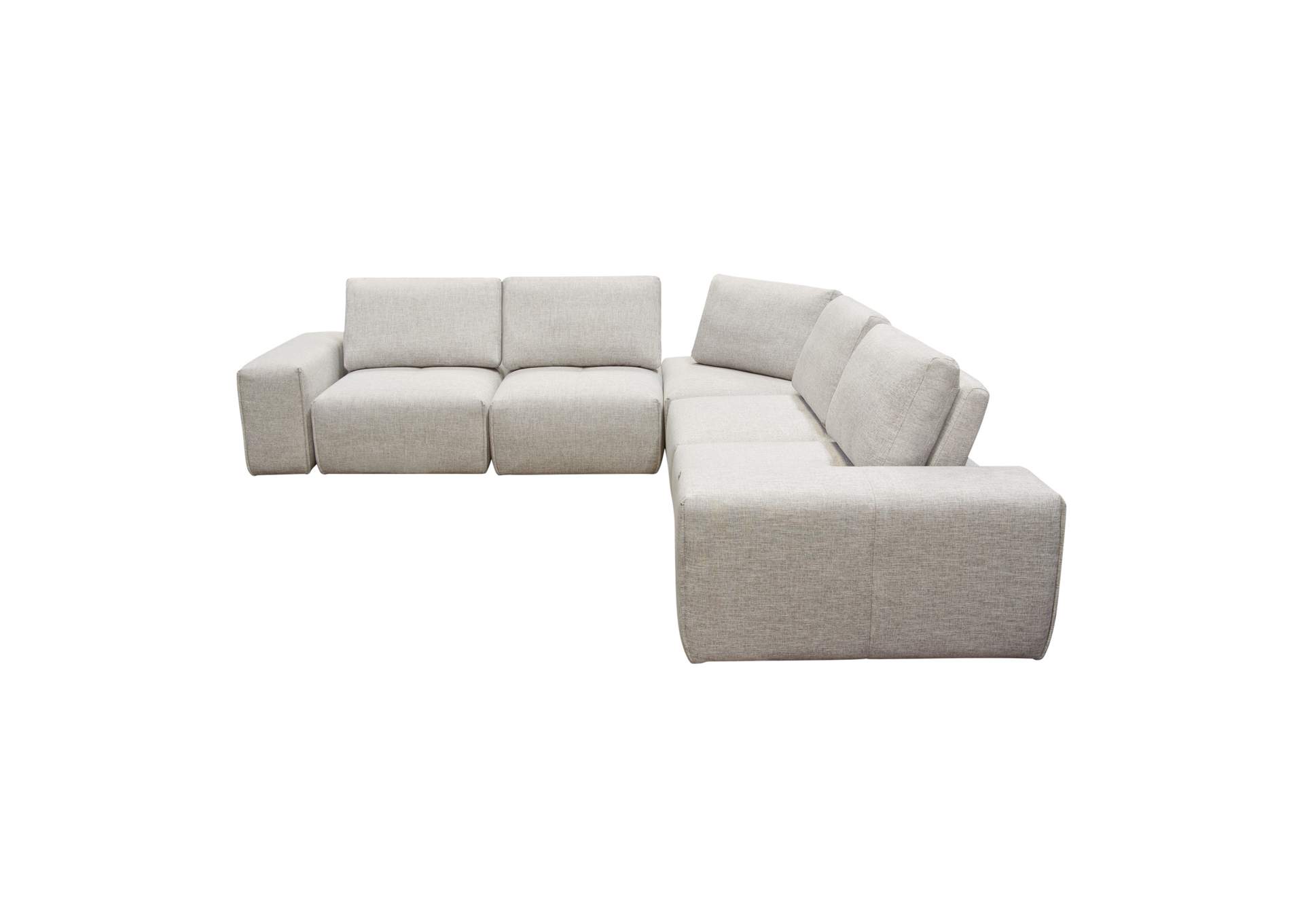 Jazz Modular 5-seater Corner Sectional With Adjustable Backrests In Light Brown Fabric image 1