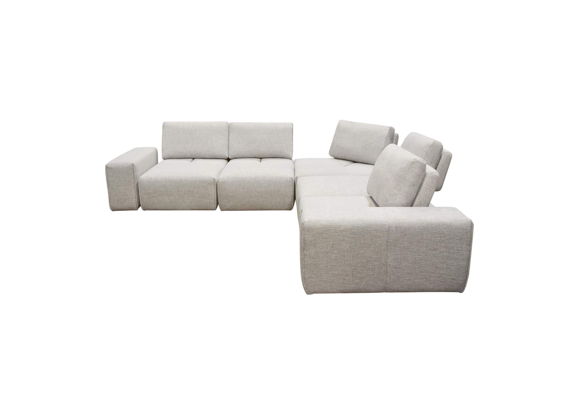 Jazz Modular 5-seater Corner Sectional With Adjustable Backrests In Light Brown Fabric image 3