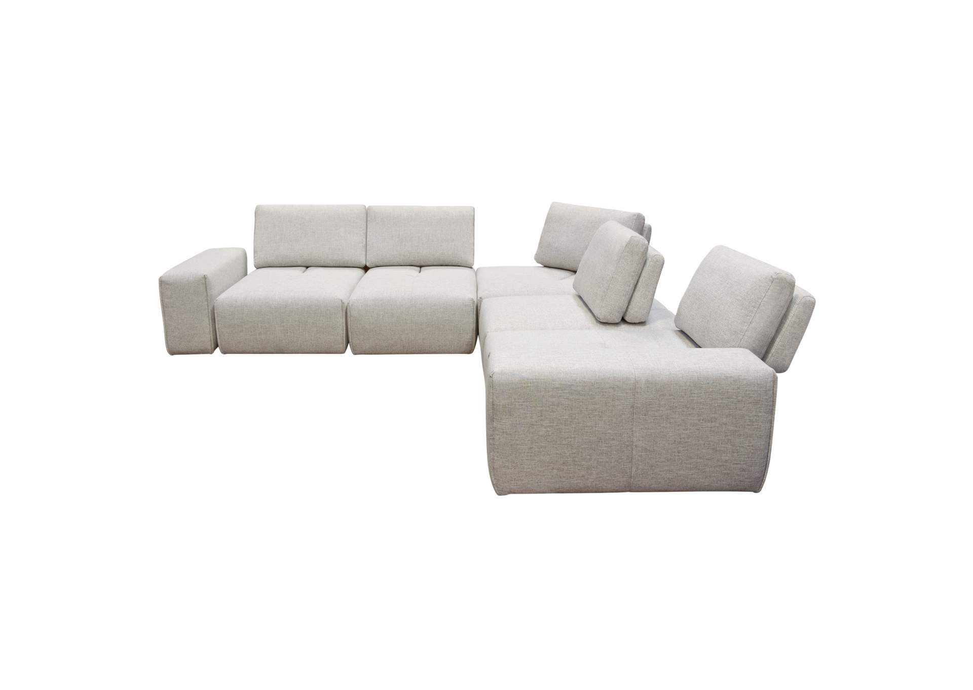 Jazz Modular 5-seater Corner Sectional With Adjustable Backrests In Light Brown Fabric image 9