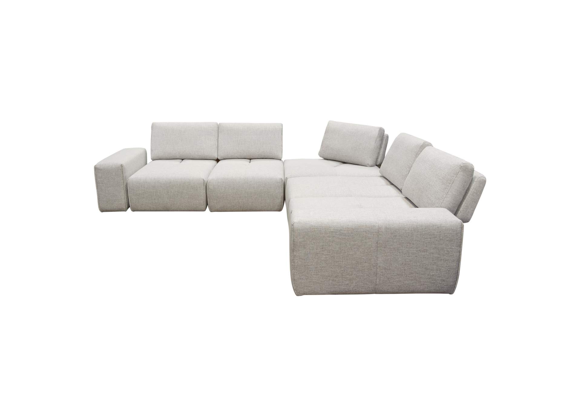 Jazz Modular 5-seater Corner Sectional With Adjustable Backrests In Light Brown Fabric image 10