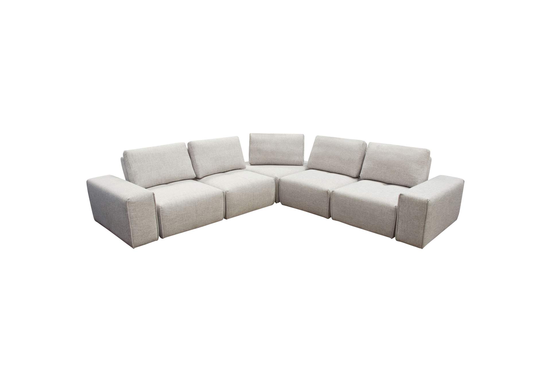 Jazz Modular 5-seater Corner Sectional With Adjustable Backrests In Light Brown Fabric image 11