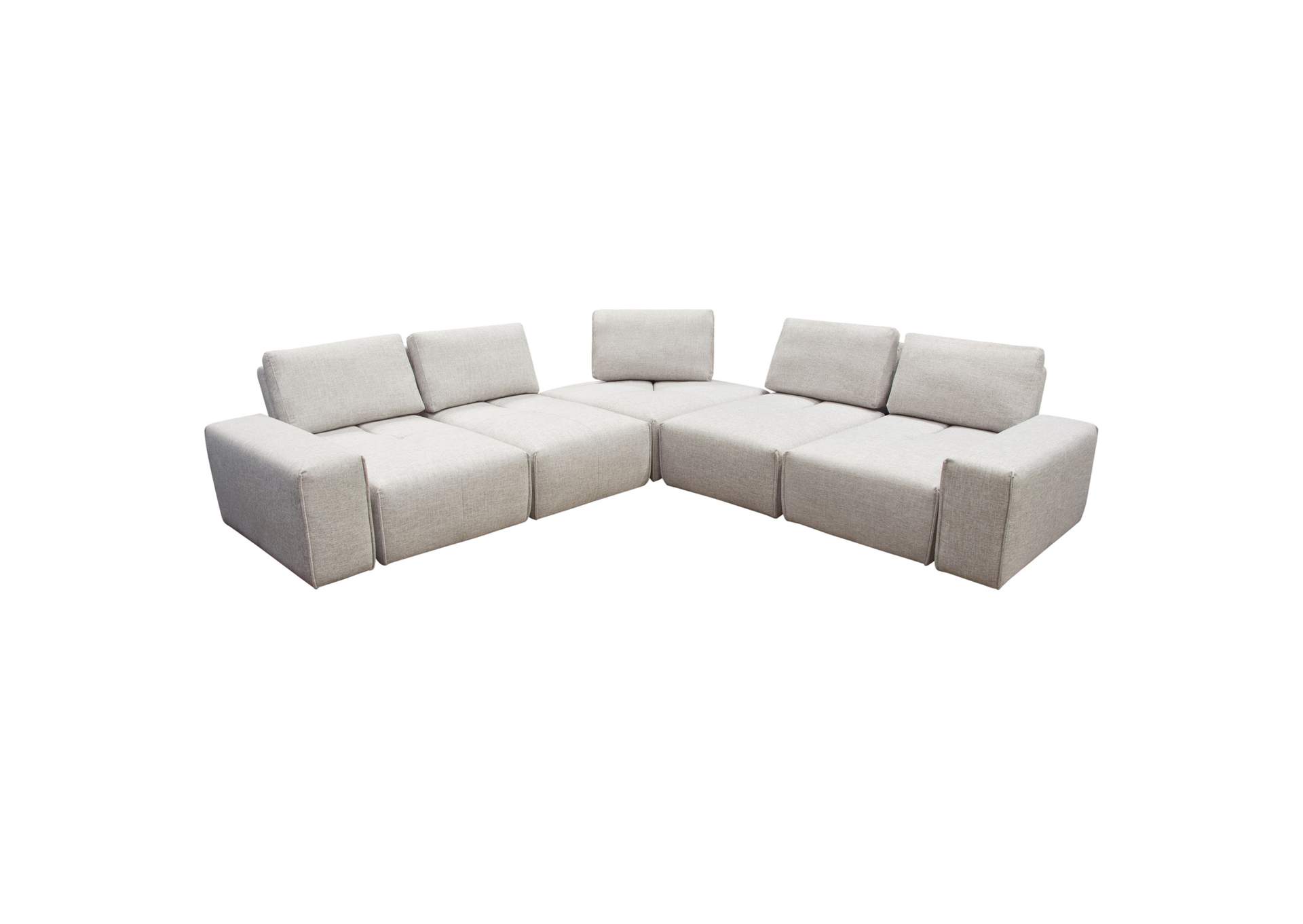 Jazz Modular 5-seater Corner Sectional With Adjustable Backrests In Light Brown Fabric image 12