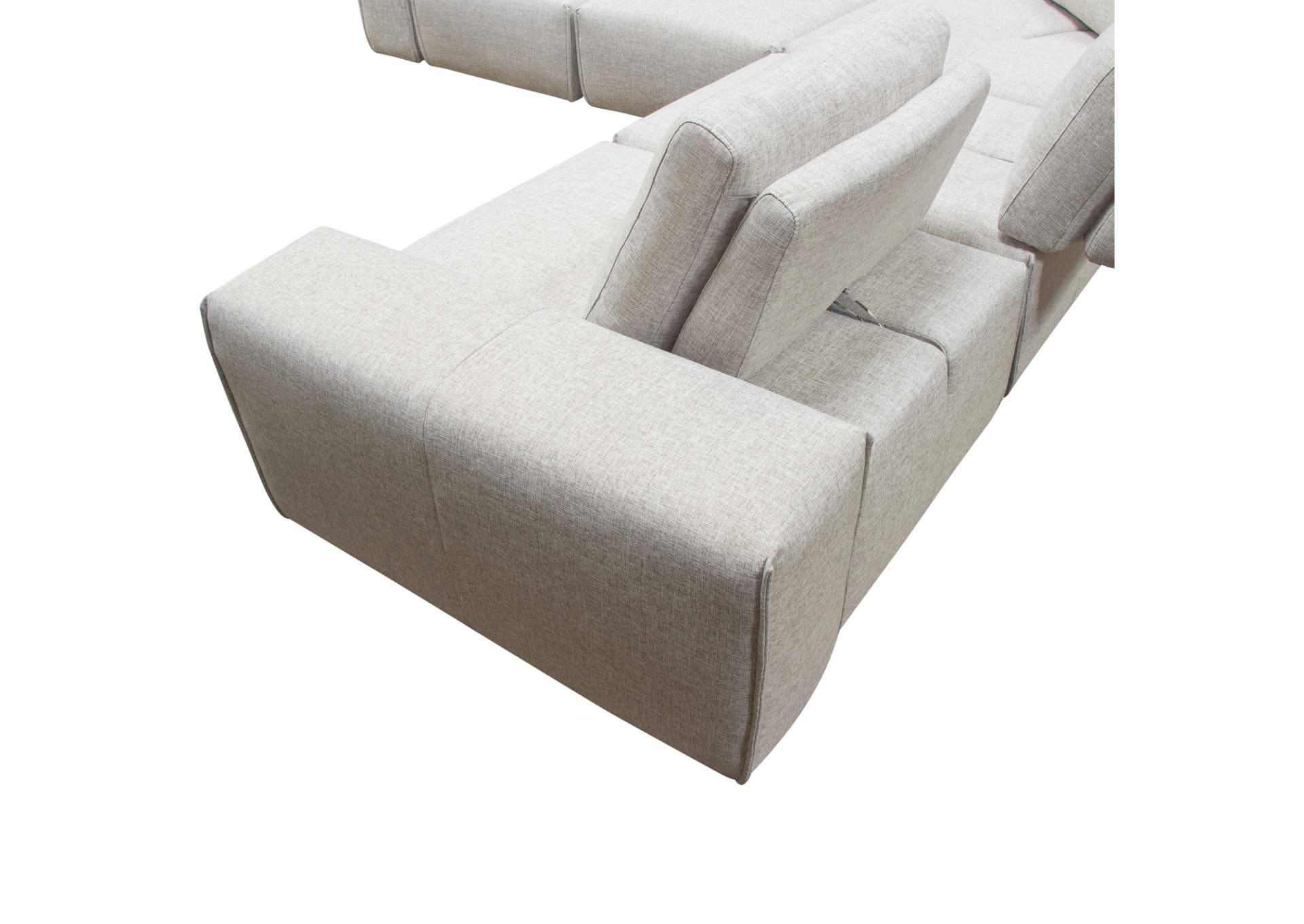 Jazz Modular 5-seater Corner Sectional With Adjustable Backrests In Light Brown Fabric image 16