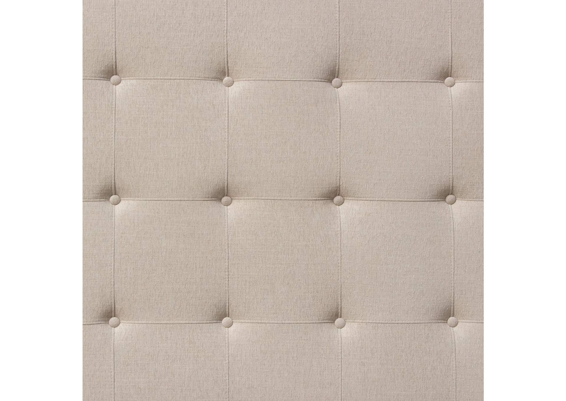 Madison Ave Tufted Wing Queen Bed In Sand Button Tufted Fabric image 7