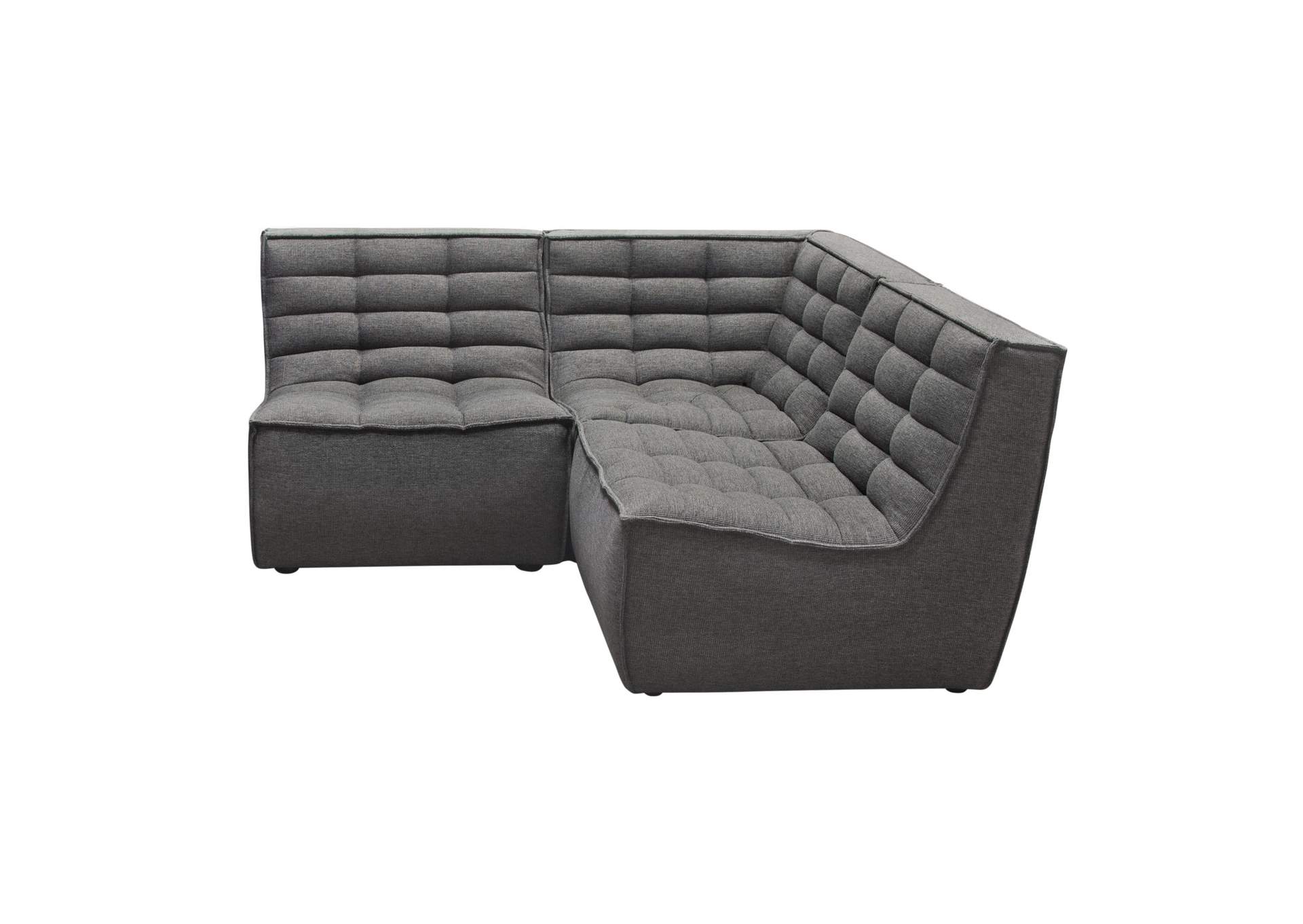 Marshall 3pc Corner Modular Sectional W/ Scooped Seat In Grey Fabric image 1