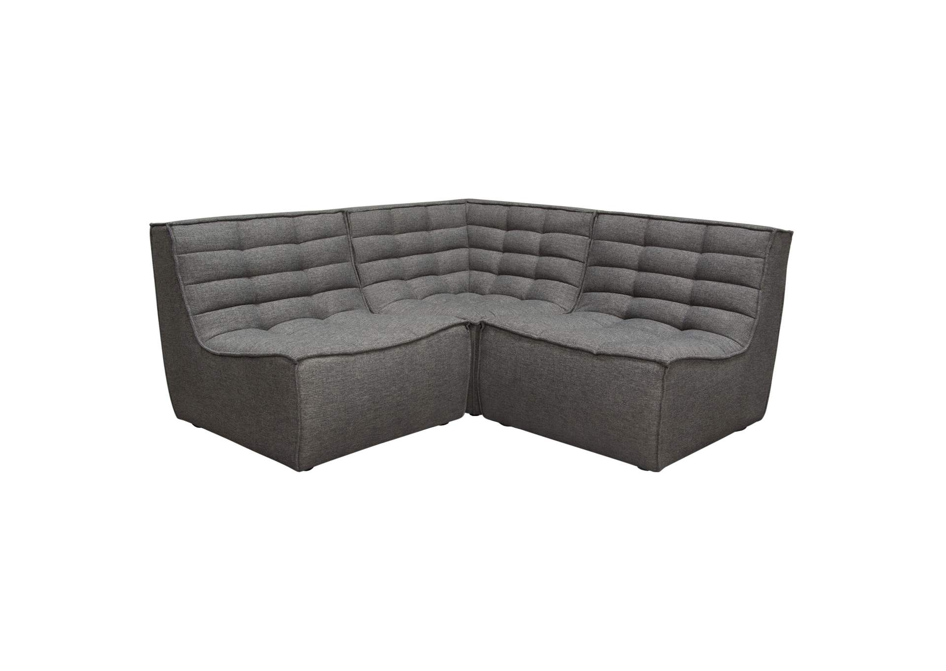 Marshall 3pc Corner Modular Sectional W/ Scooped Seat In Grey Fabric image 23
