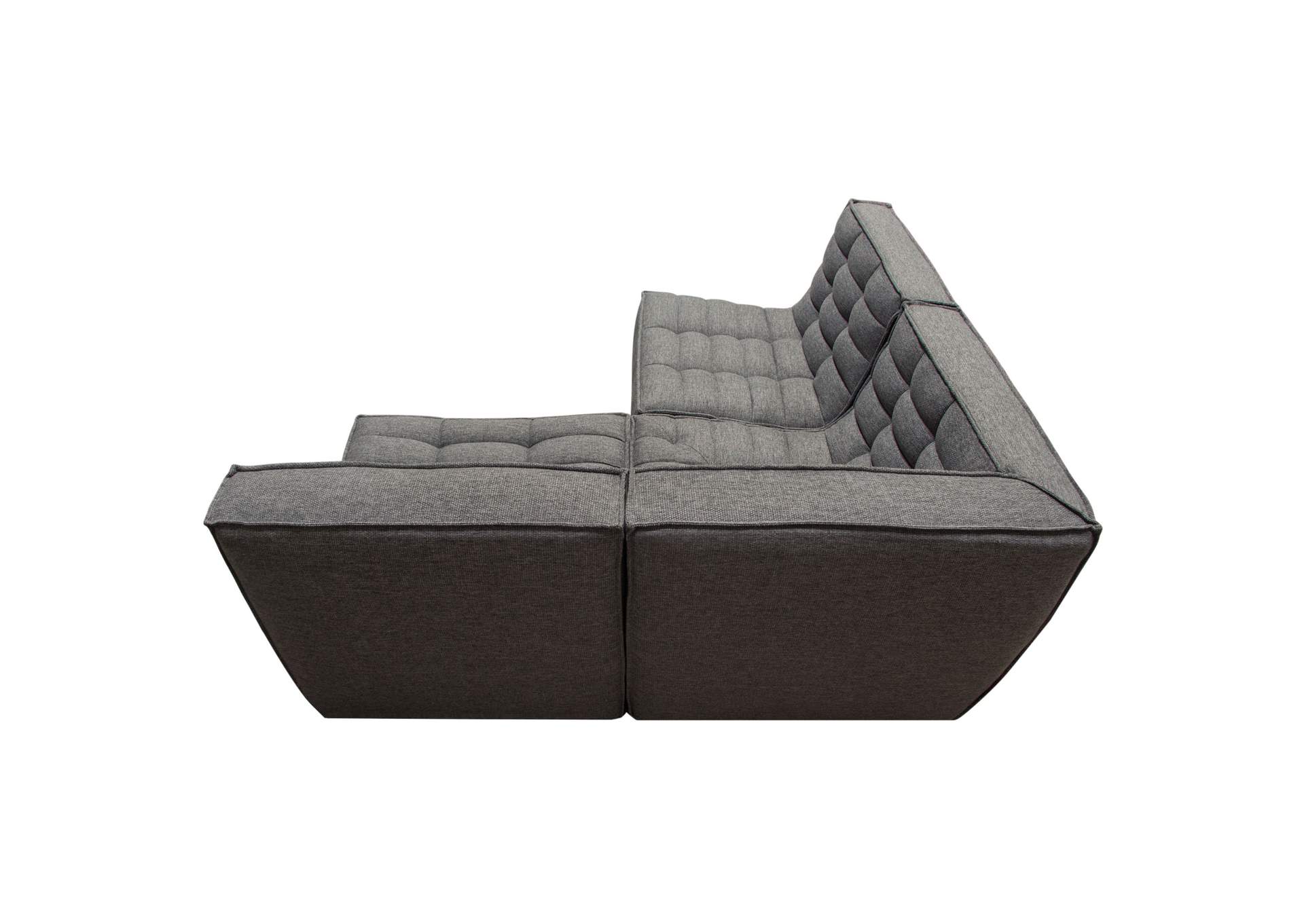 Marshall 3pc Corner Modular Sectional W/ Scooped Seat In Grey Fabric image 11