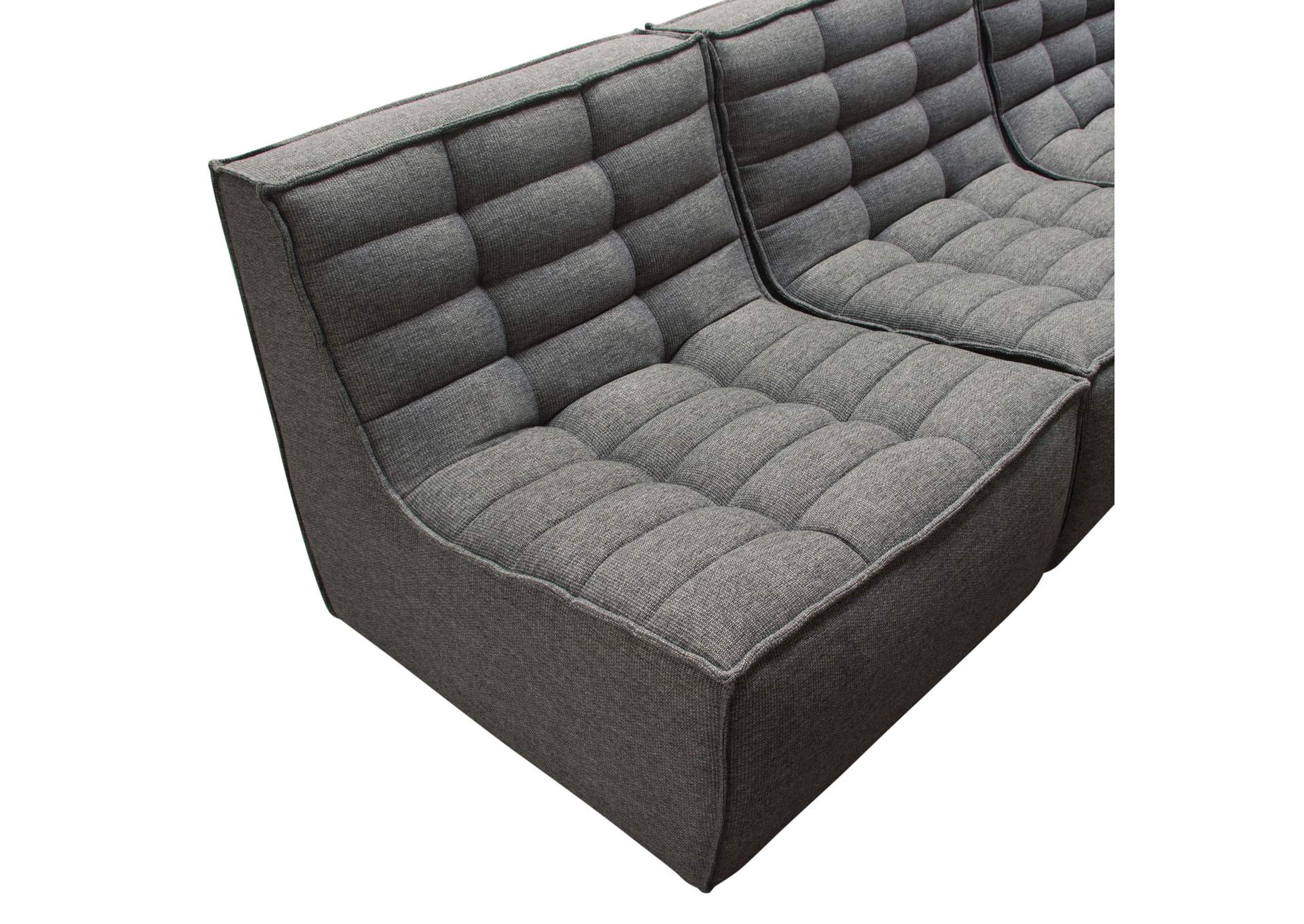 Marshall 5pc Corner Modular Sectional W/ Scooped Seat In Grey Fabric image 32
