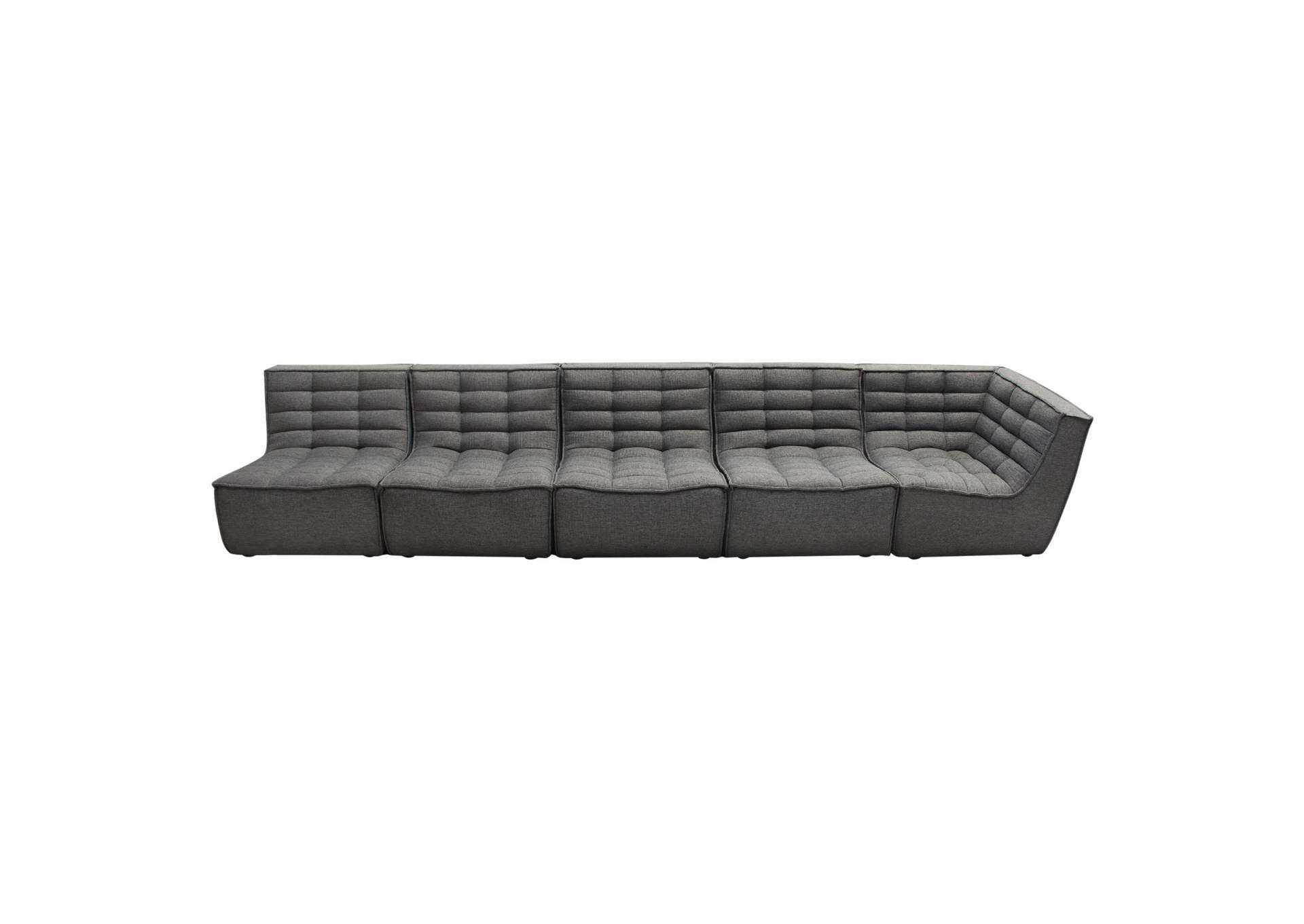 Marshall 5pc Corner Modular Sectional W/ Scooped Seat In Grey Fabric image 12