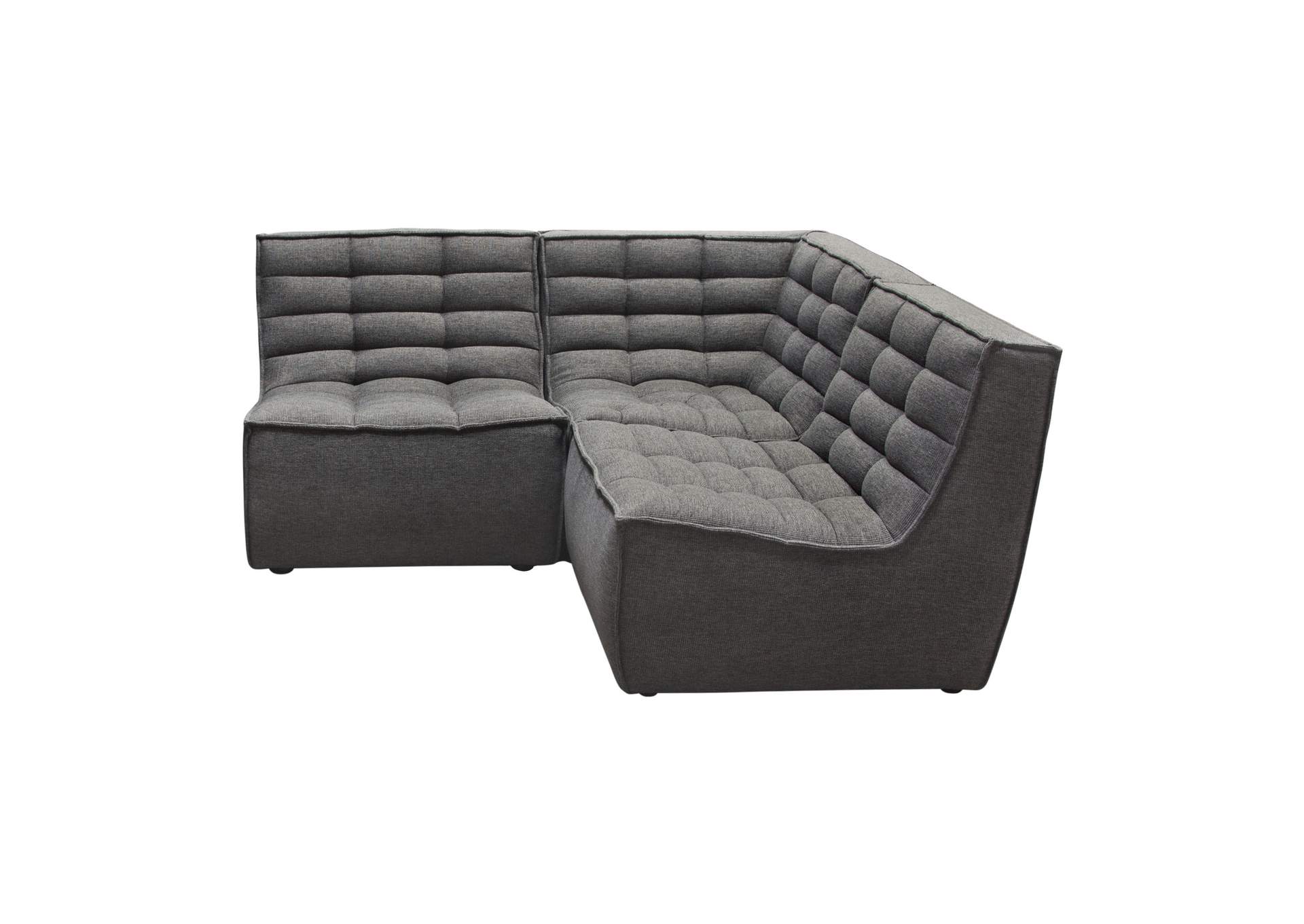Marshall 5pc Corner Modular Sectional W/ Scooped Seat In Grey Fabric image 13