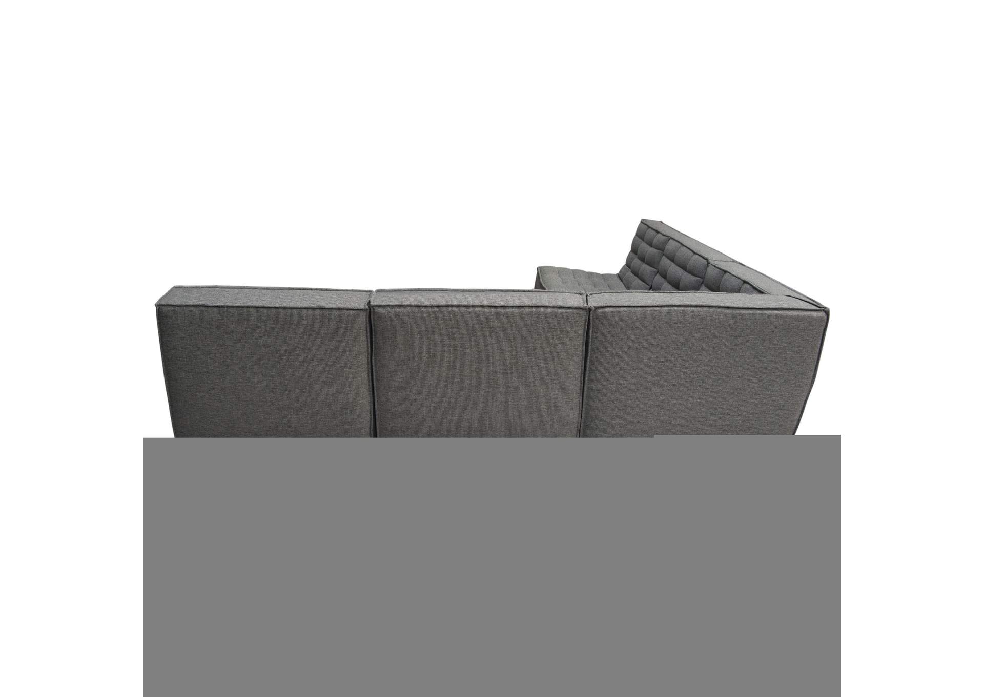 Marshall 5pc Corner Modular Sectional W/ Scooped Seat In Grey Fabric image 15