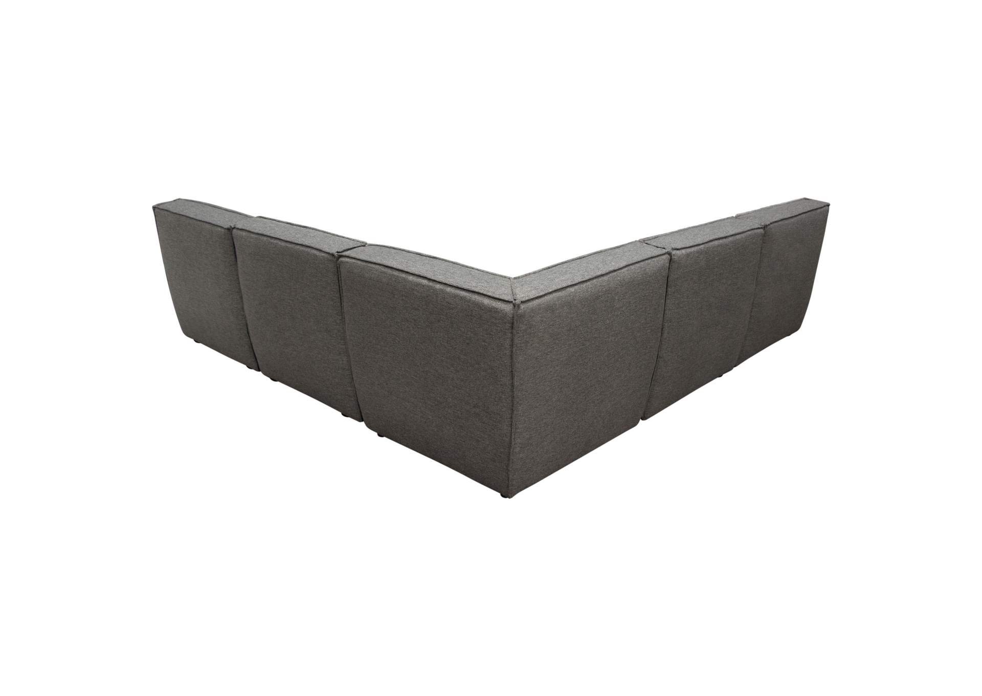 Marshall 5pc Corner Modular Sectional W/ Scooped Seat In Grey Fabric image 16