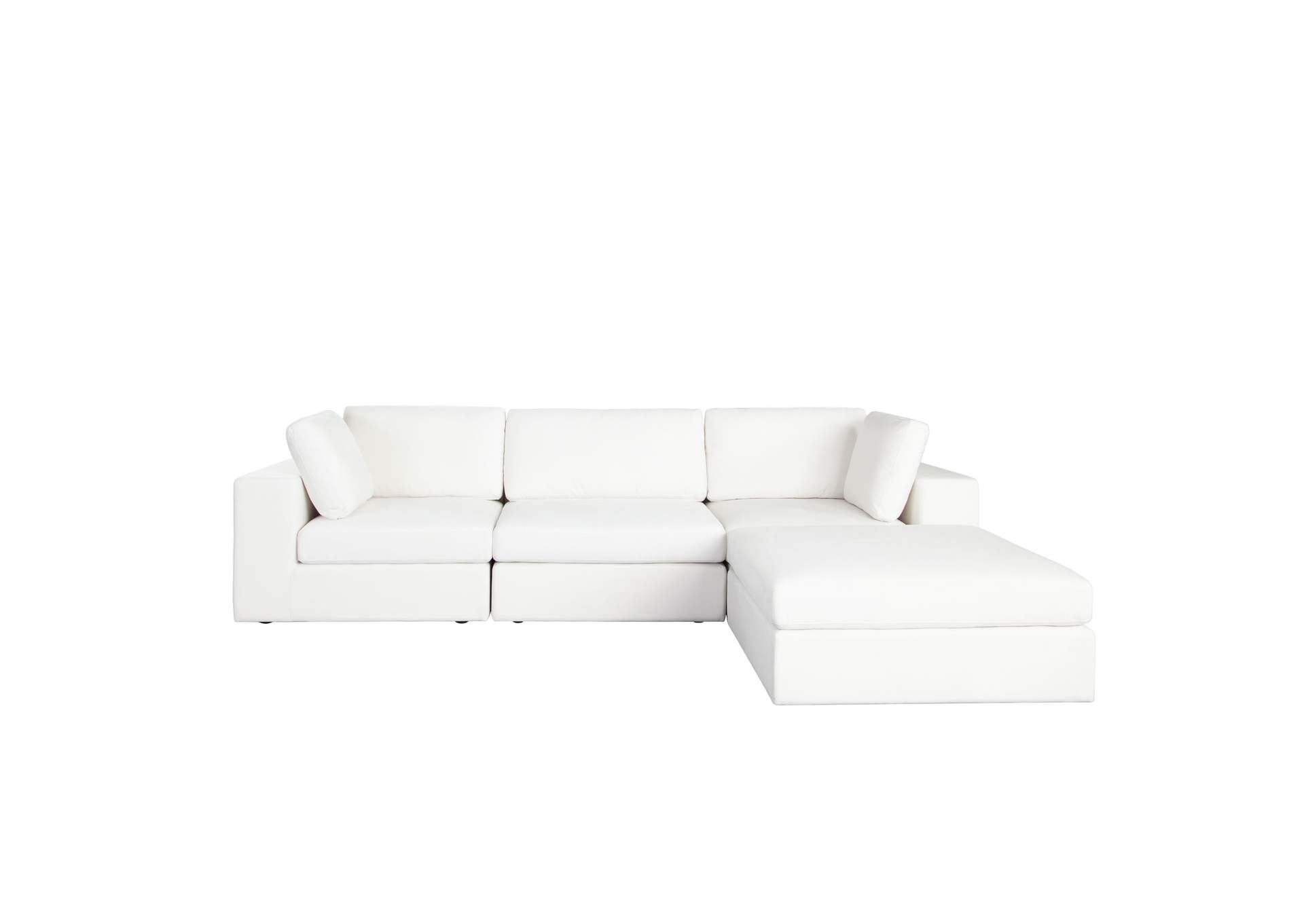 Muse 4pc Modular Reversible Chaise Sectional In Mist White Performance Fabric image 1