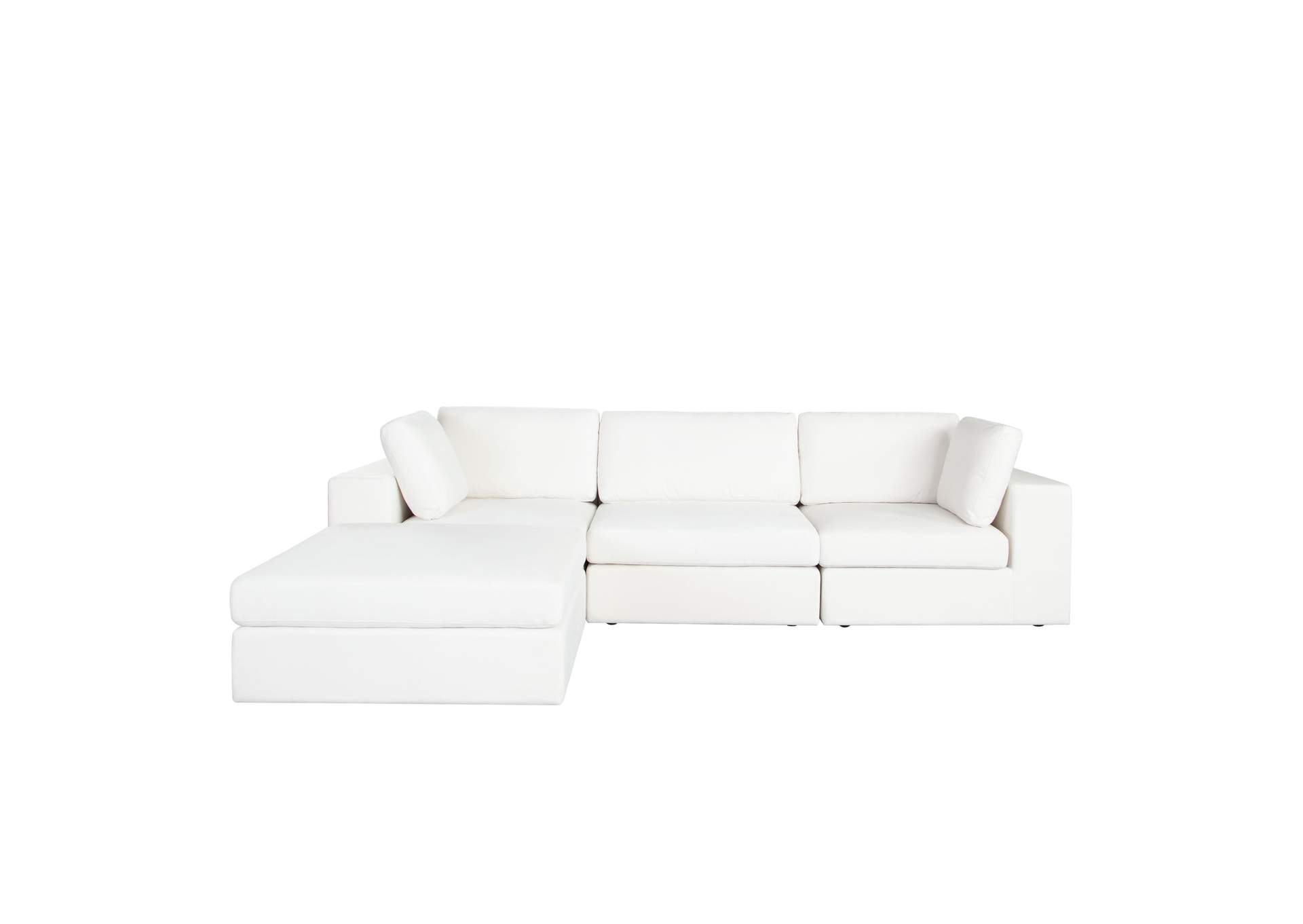Muse 4pc Modular Reversible Chaise Sectional In Mist White Performance Fabric image 3