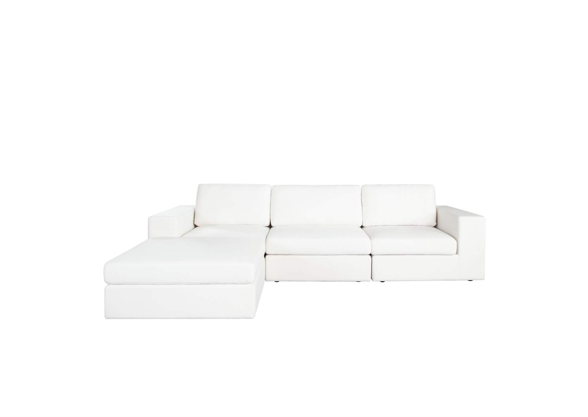 Muse 4pc Modular Reversible Chaise Sectional In Mist White Performance Fabric image 7