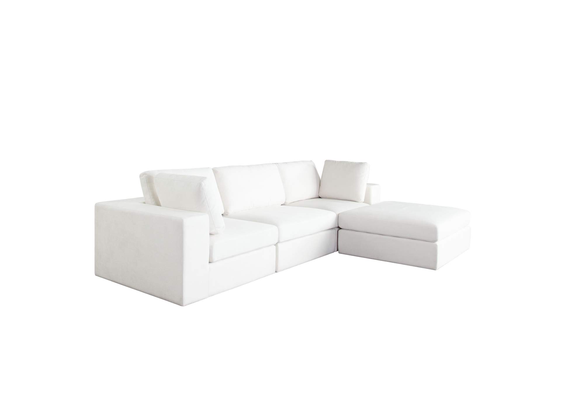 Muse 4pc Modular Reversible Chaise Sectional In Mist White Performance Fabric image 8