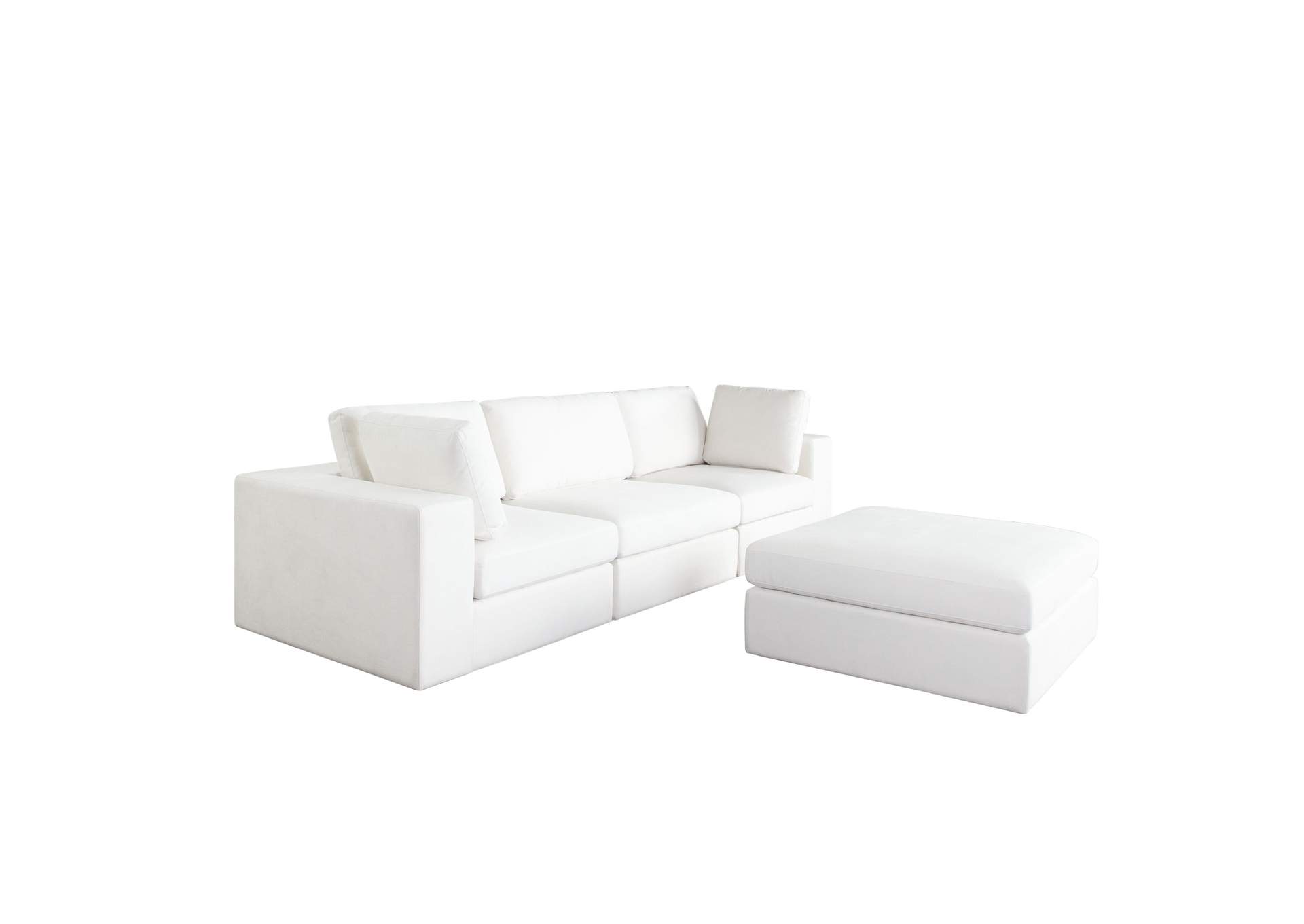 Muse 4pc Modular Reversible Chaise Sectional In Mist White Performance Fabric image 9