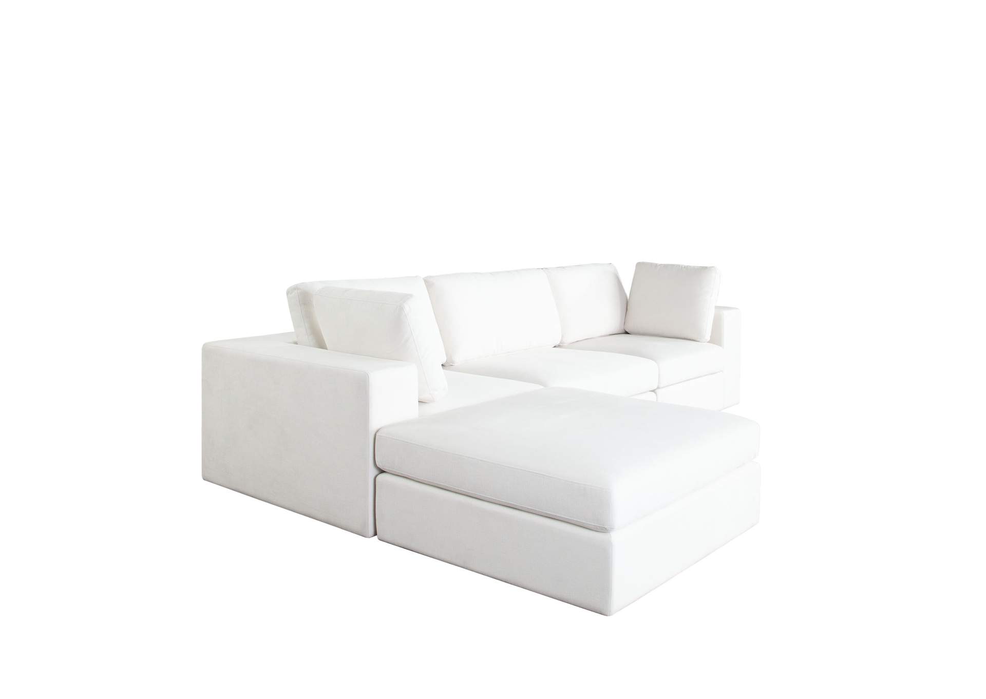 Muse 4pc Modular Reversible Chaise Sectional In Mist White Performance Fabric image 10