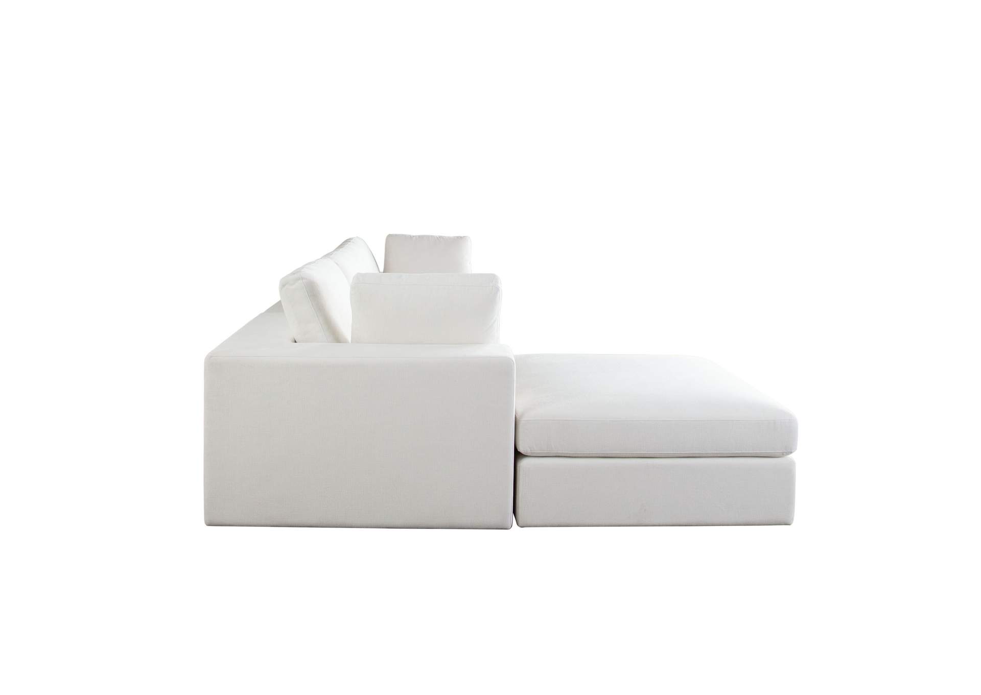 Muse 4pc Modular Reversible Chaise Sectional In Mist White Performance Fabric image 11