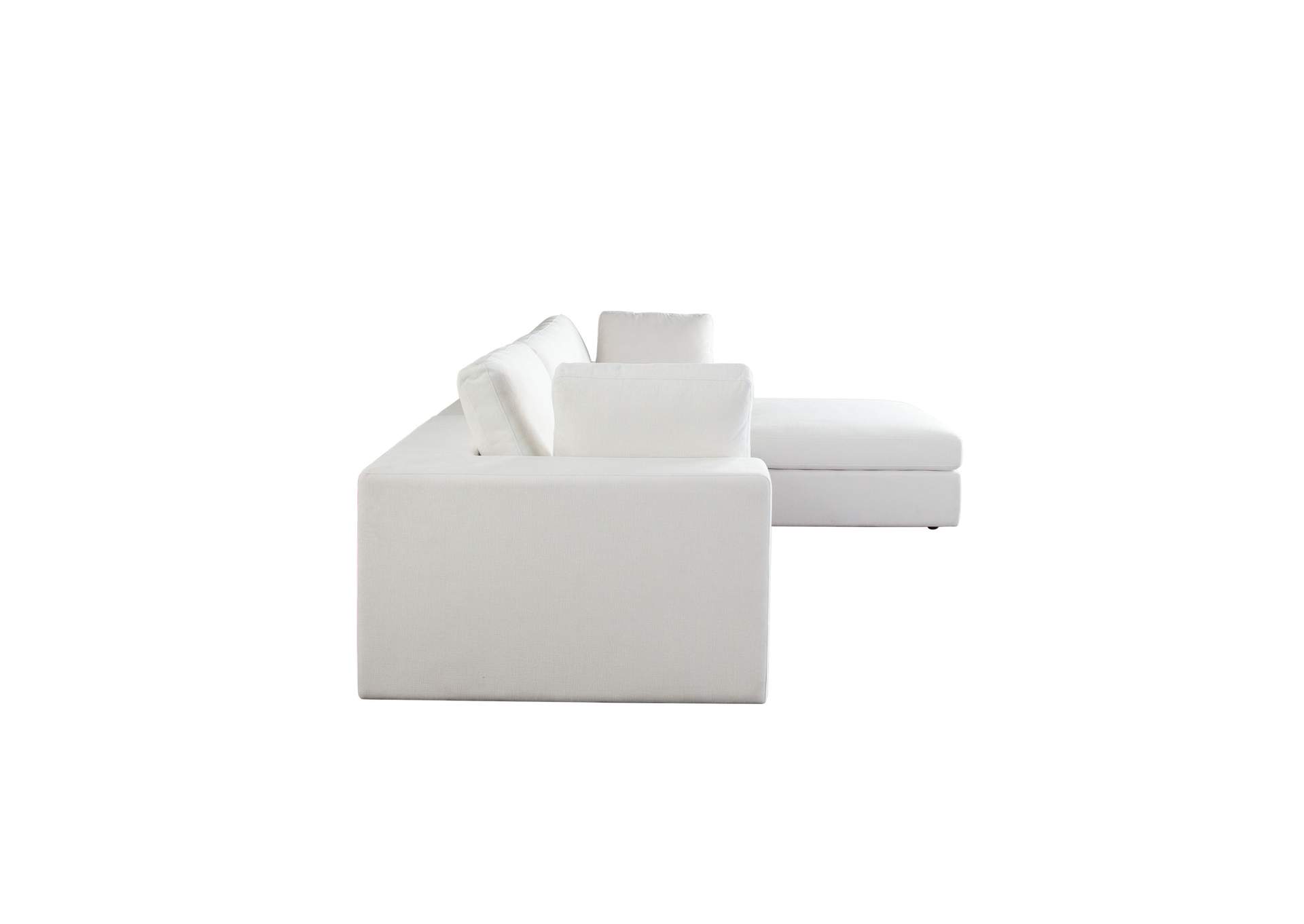 Muse 4pc Modular Reversible Chaise Sectional In Mist White Performance Fabric image 12