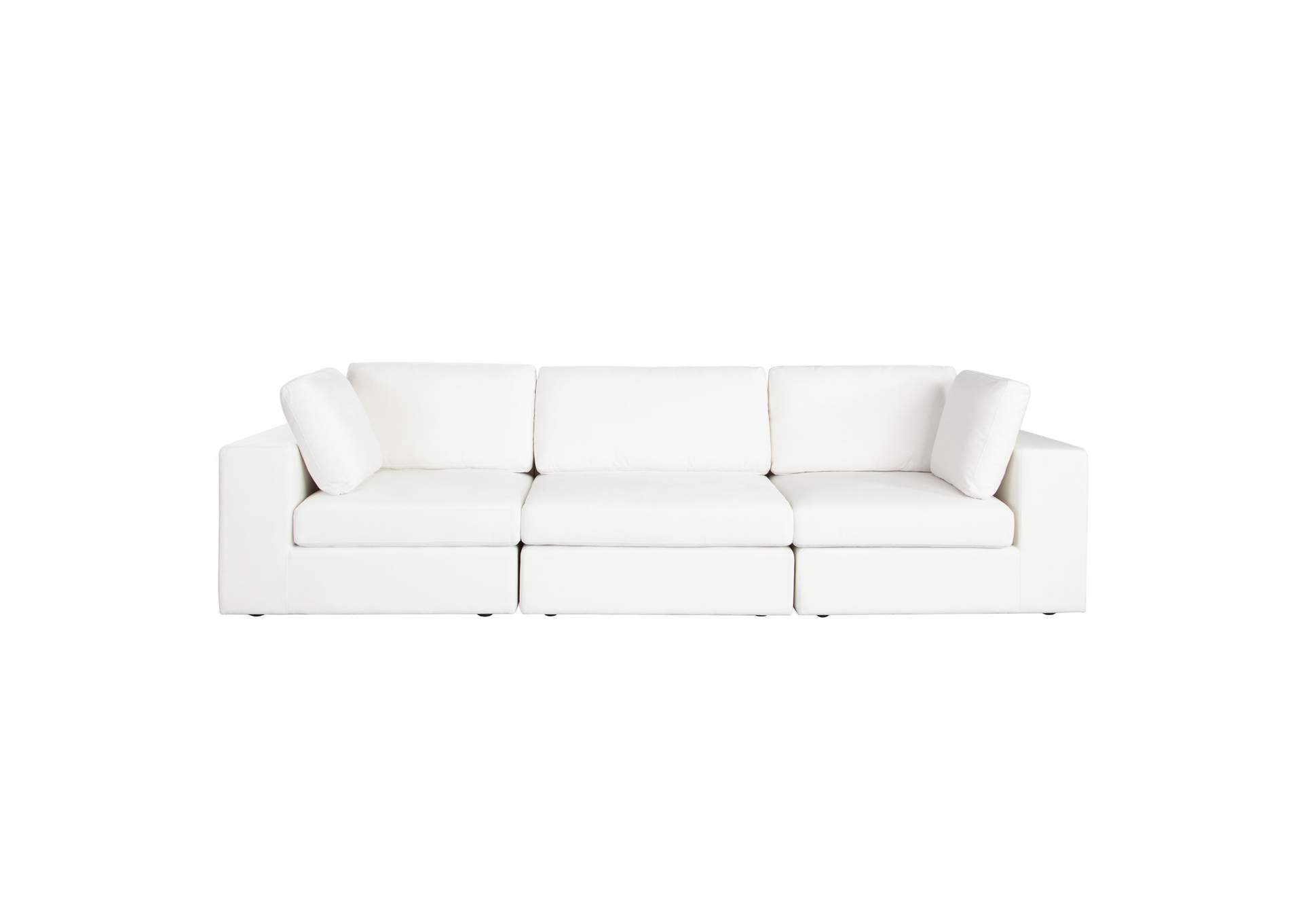 Muse 3pc Modular Sofa In Mist White Performance Fabric image 1