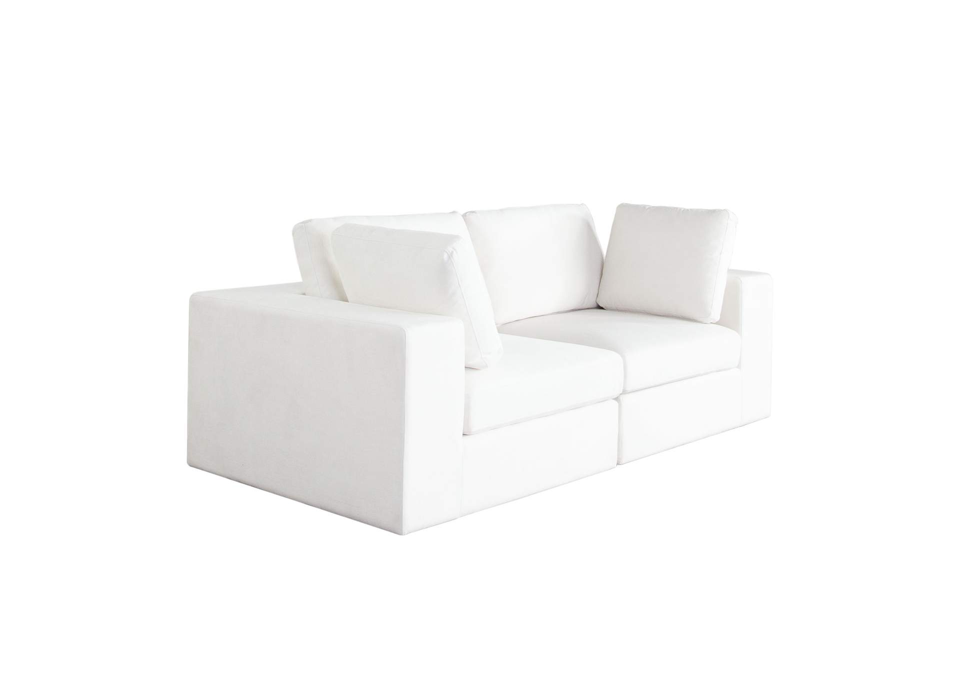 Muse 2pc Modular Sofa In Mist White Performance Fabric image 7