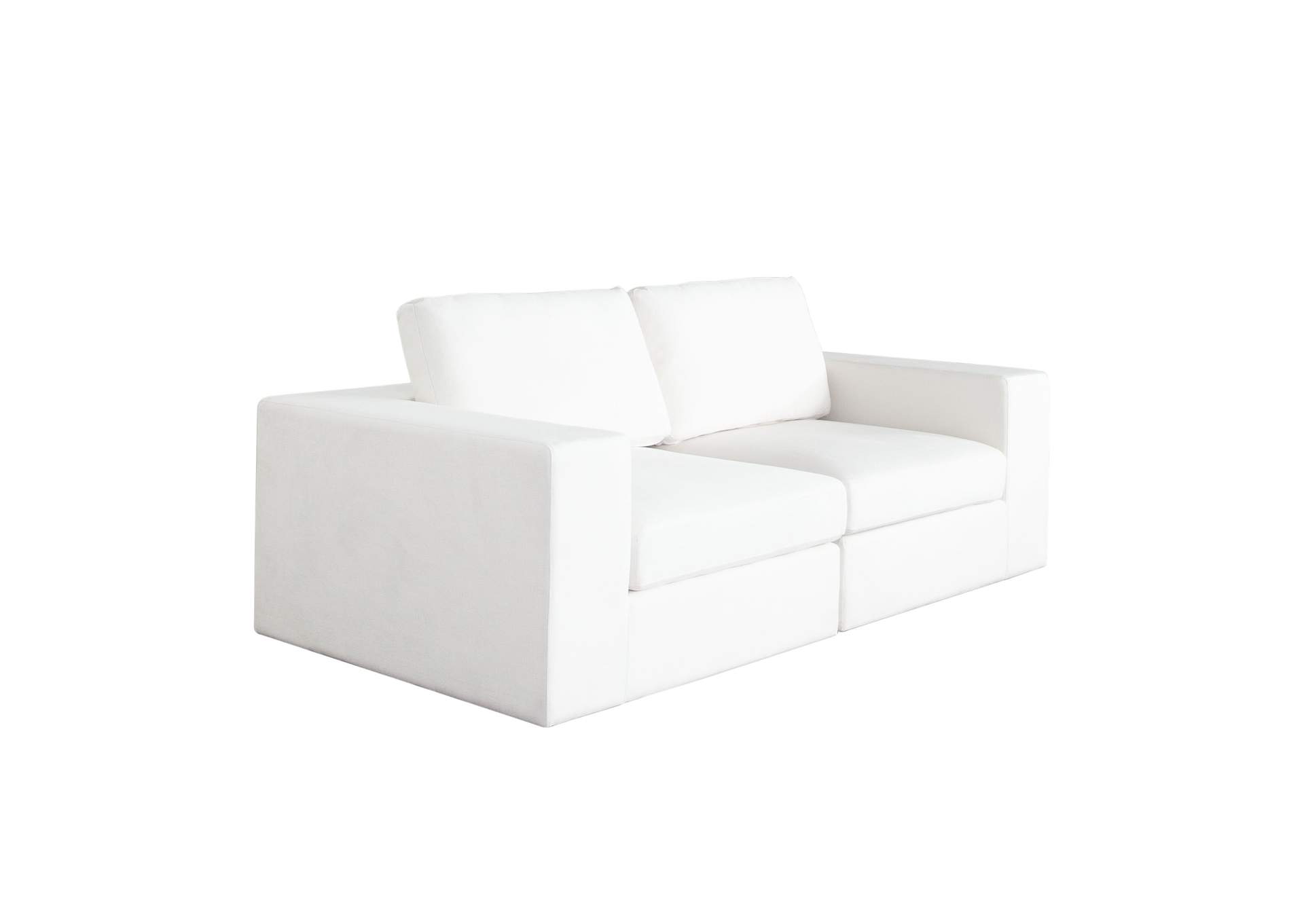 Muse 2pc Modular Sofa In Mist White Performance Fabric image 8