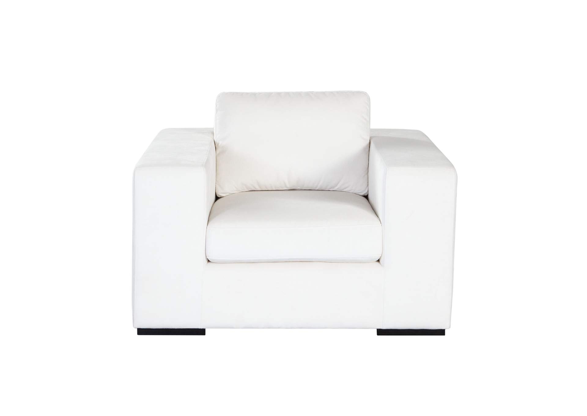 Muse Accent Chair In Mist White Performance Fabric