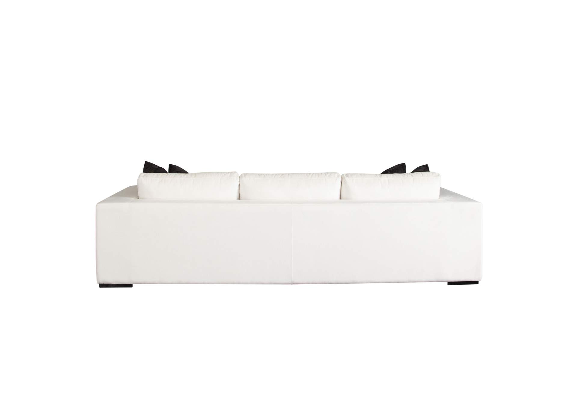 Muse Sofa In Mist White Performance Fabric W/ (4) Black Accent Pillows image 10